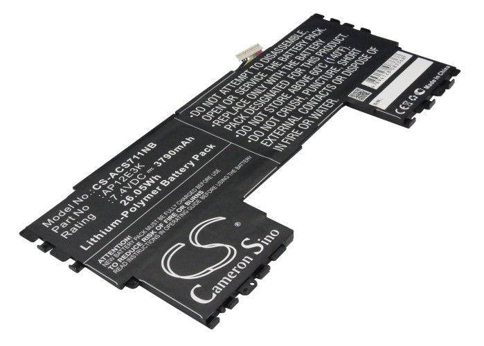 28.05Wh AP12E3K Battery for Acer Aspire S7-191 Ultrabook, 7.4V 3790mAh Li-Polymer Laptop Battery Replacement