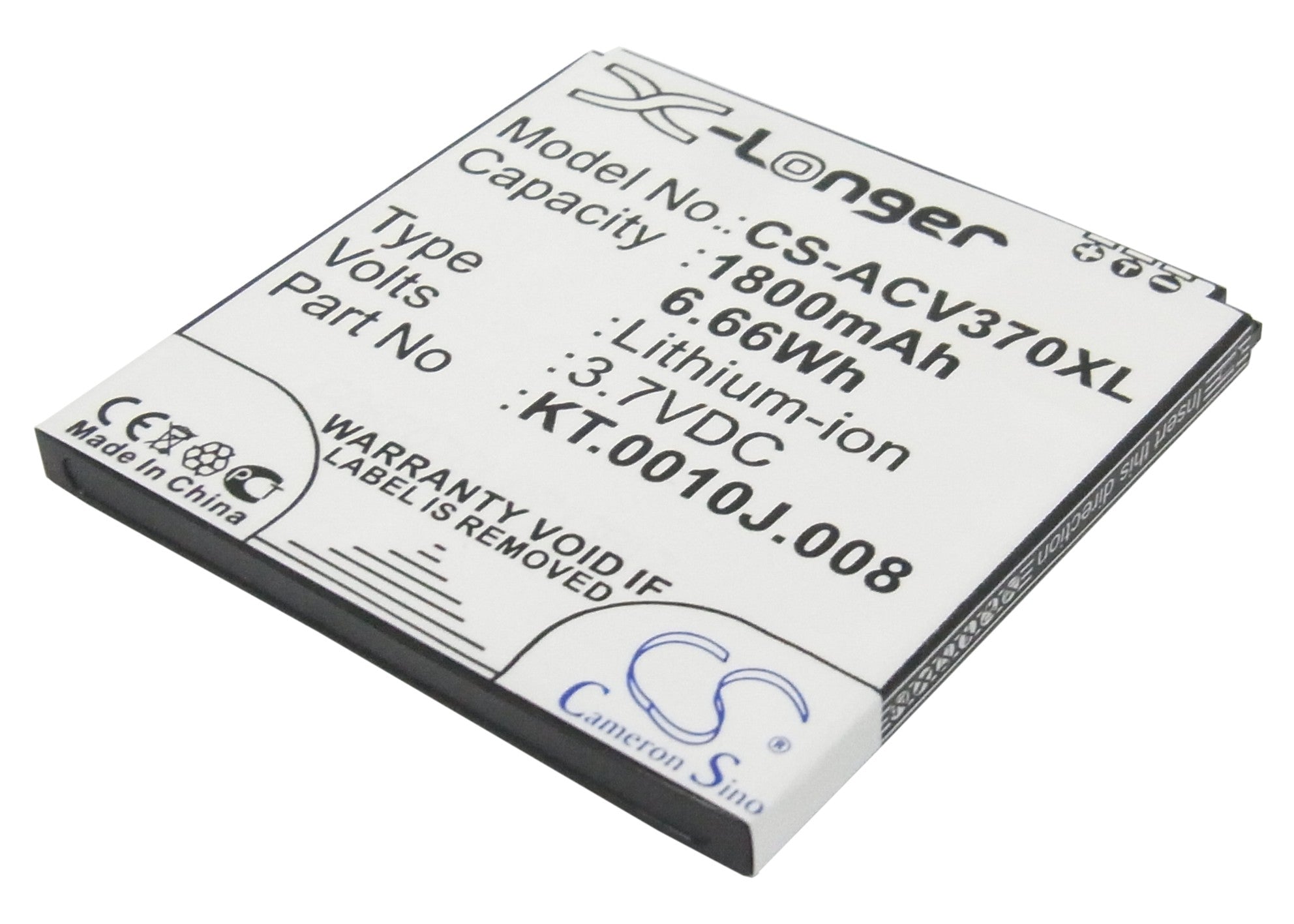 1800mAh Replacement Battery for Acer Liquid E2/V370/E2 Duo Mobile - 3.7V Li-ion - Smartphone Battery Replacement
