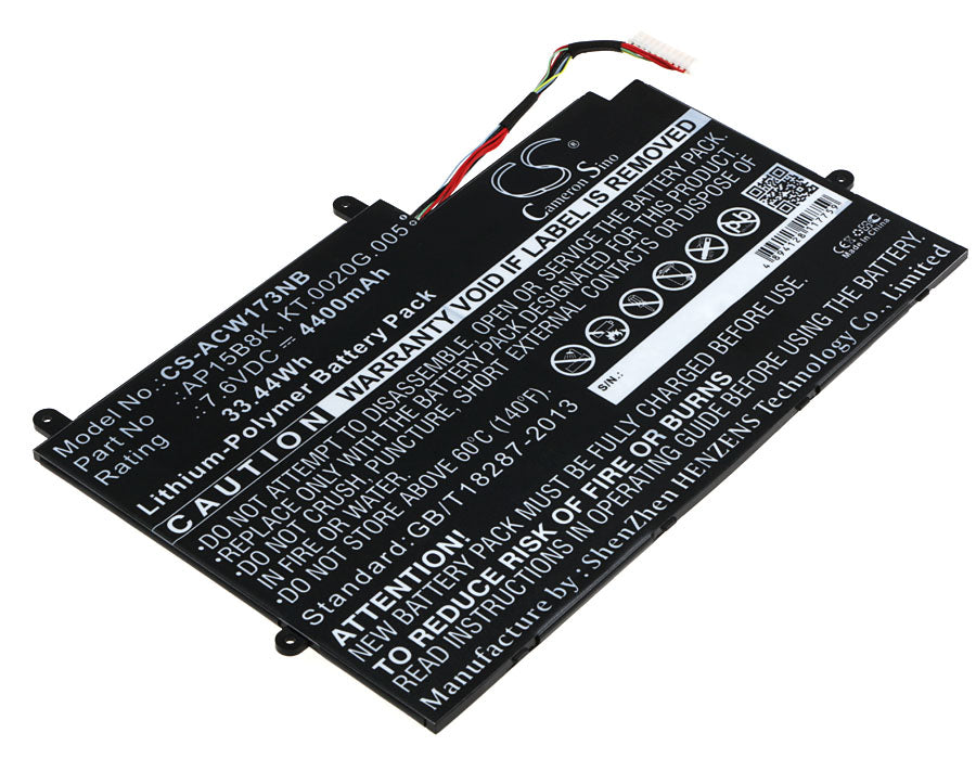 Acer Aspire Switch 11 SW5-173 Replacement Battery, 4400mAh, 7.6V, Li-Polymer - Laptop Battery