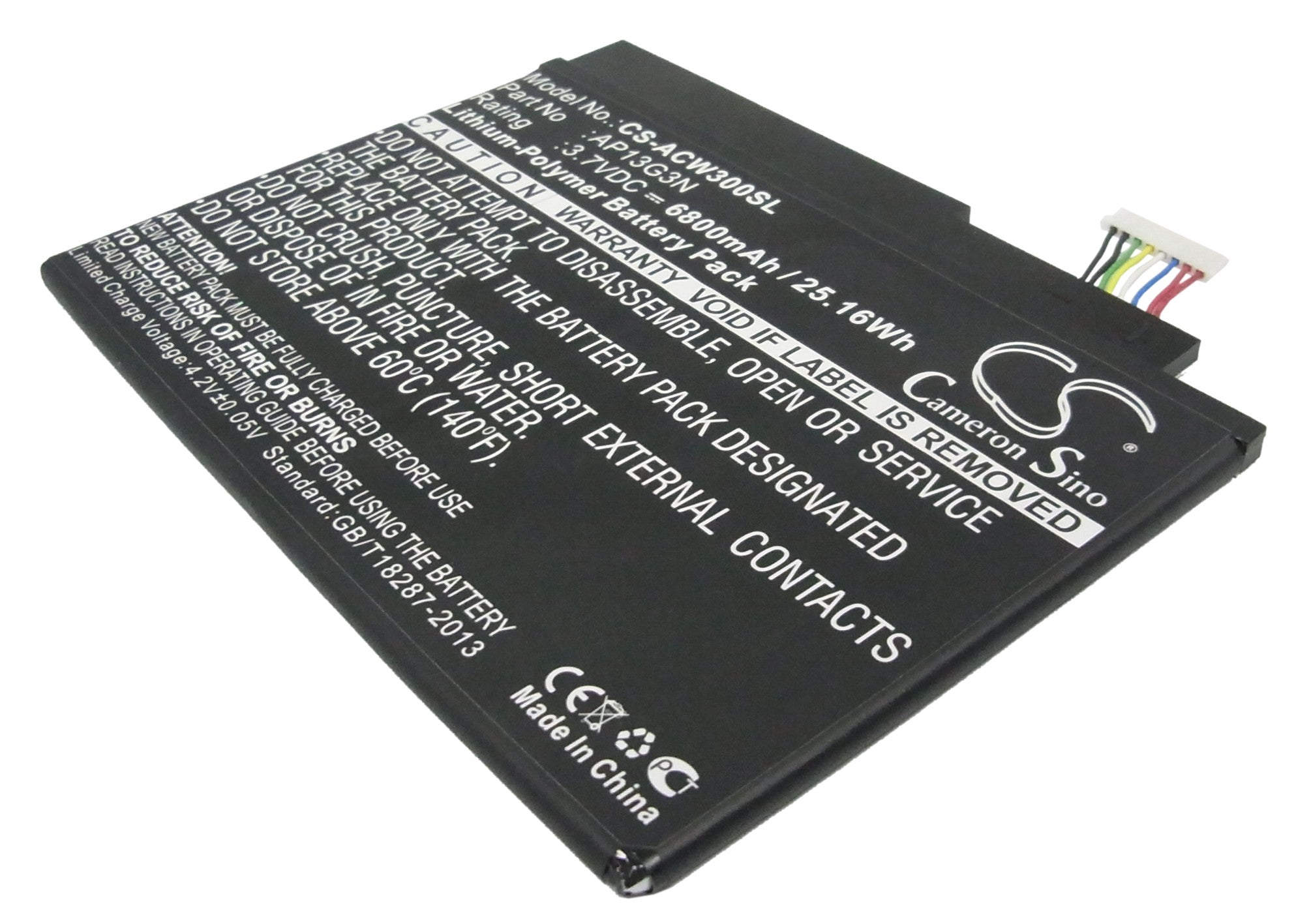 6800mAh Battery for Acer Iconia Tab W3 & W3-810 Tablet - 3.7V Li-Polymer Replacement - ZEIV4 Model