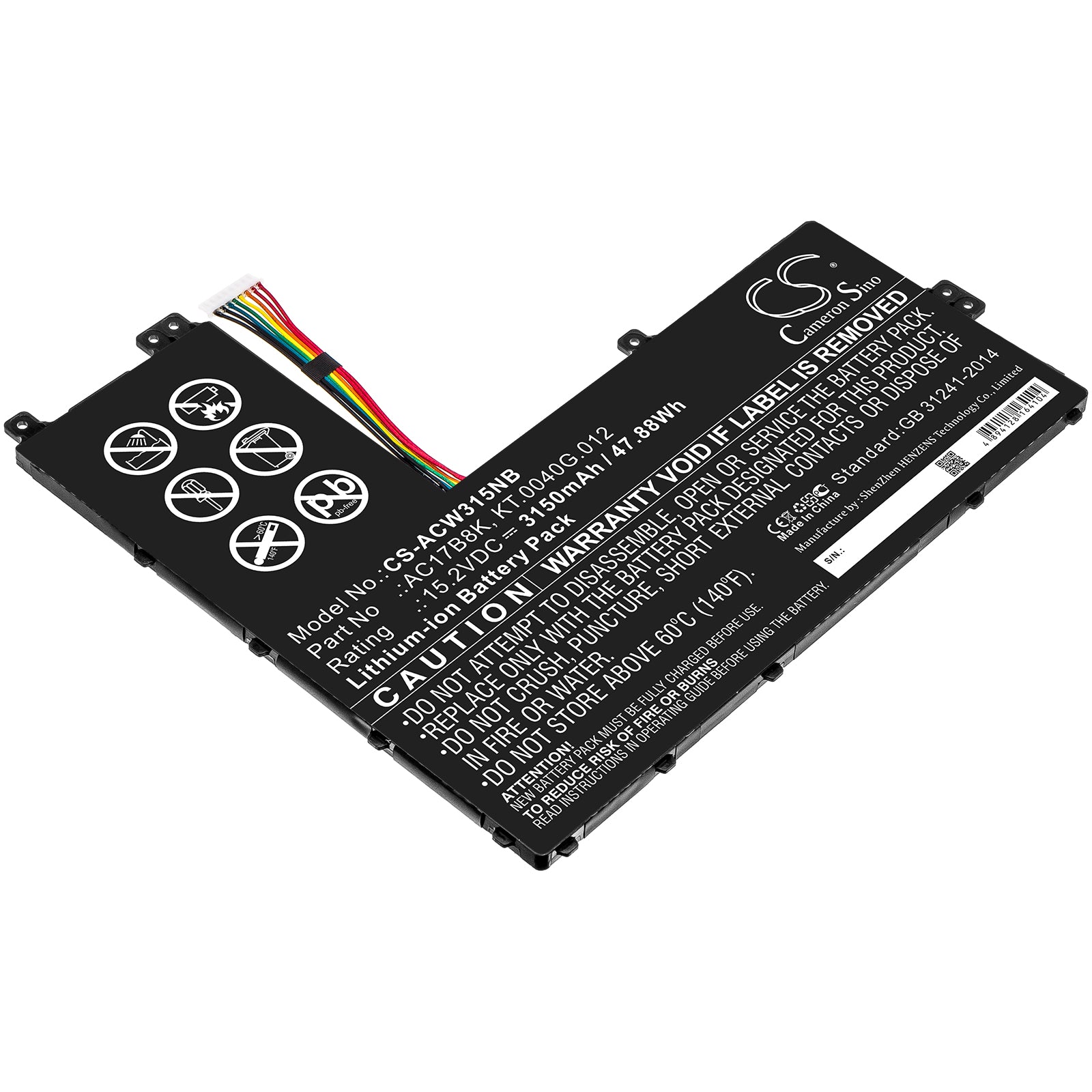 47.88Wh Replacement Battery for Acer Swift 3 SF315-5 Series Laptops - 15.2V 3150mAh Li-Polymer - Extended Life Laptop Battery