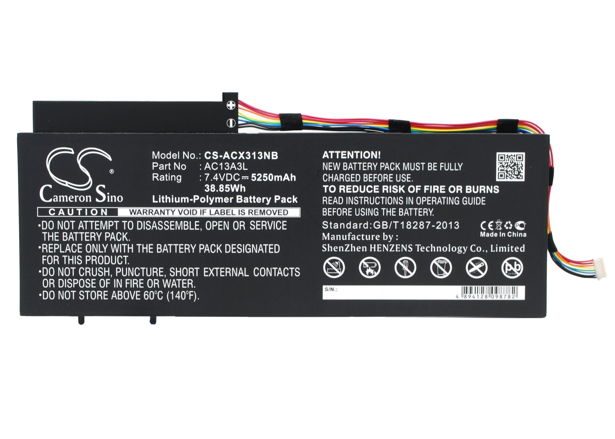 5250mAh Acer Aspire P3-171 & TravelMate X313 Battery: 7.4V 38.85Wh Li-Polymer Laptop Replacement