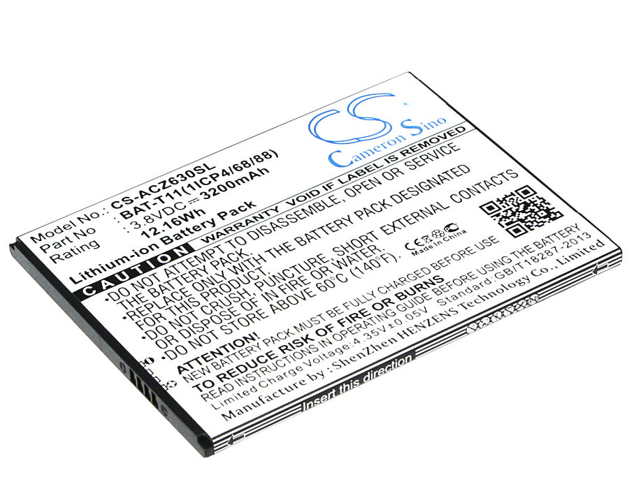 3200mAh Replacement Battery for Acer Liquid Z630/Z630S/T04 Smartphone - 3.8V Li-ion BAT-T11