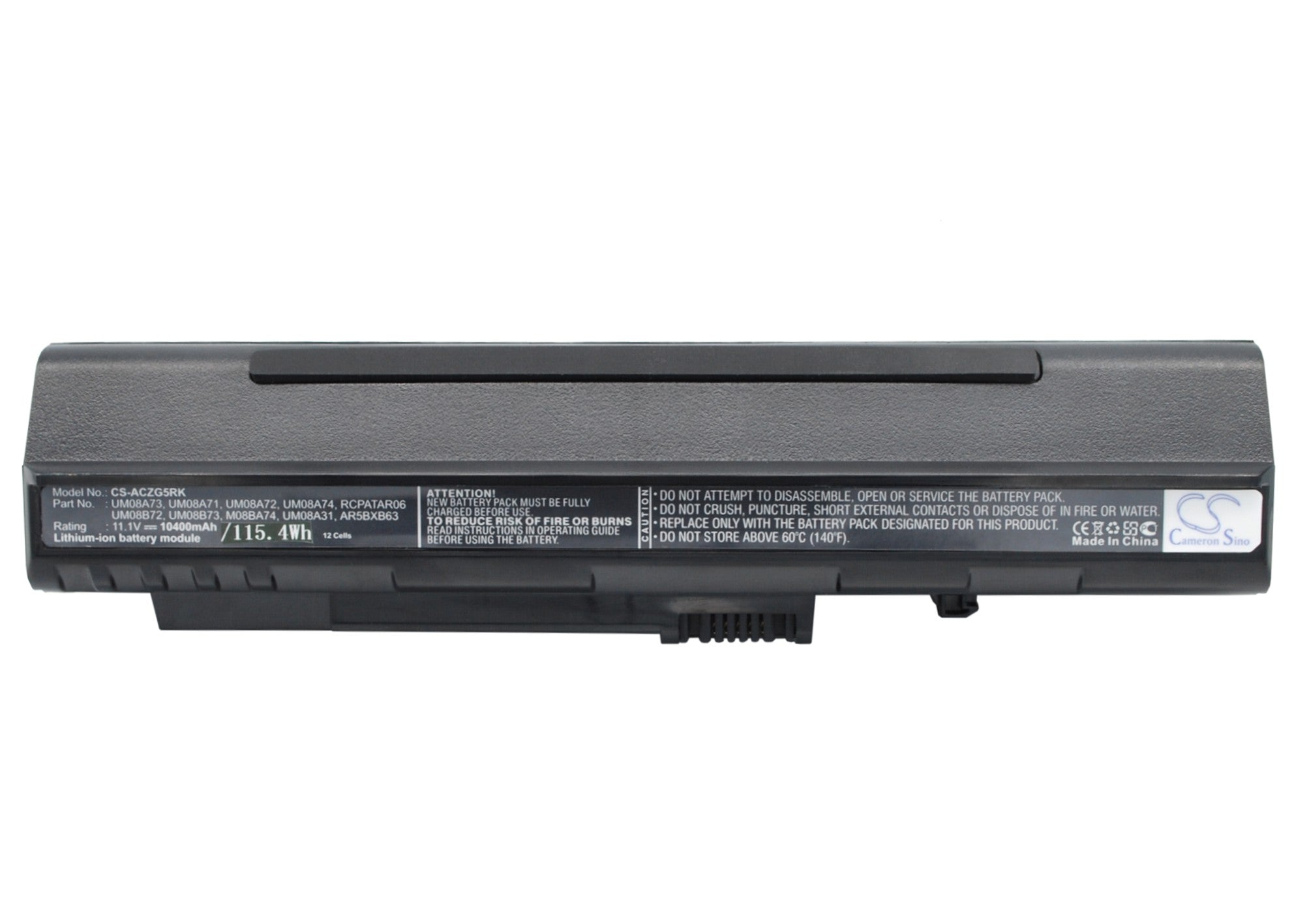 High-Capacity 10400mAh Laptop Battery for Acer Aspire One A110 A150 D150 - 11.1V Li-ion Replacement