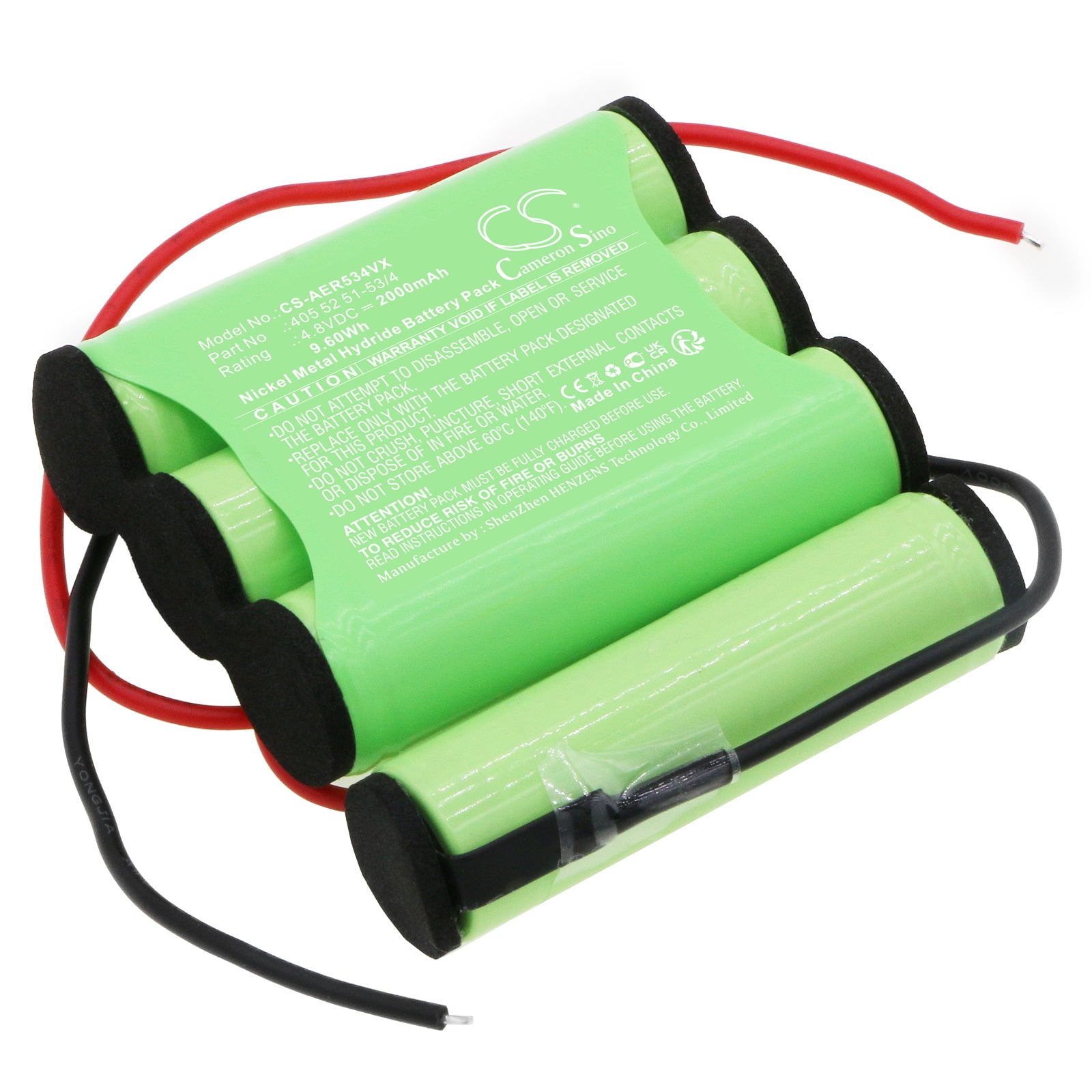 2000mAh Ni-MH 4.8V Replacement Battery for AEG ErgoRapido & Electrolux Rapido Vacuum Cleaners, Exact Fit 52.3x57x14.6mm