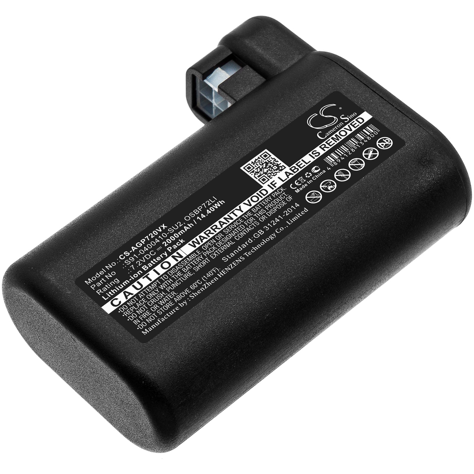7.2V 2000mAh Li-ion Replacement Battery for AEG Electrolux RX9, PI91, ERV Robotic Vacuum Cleaners