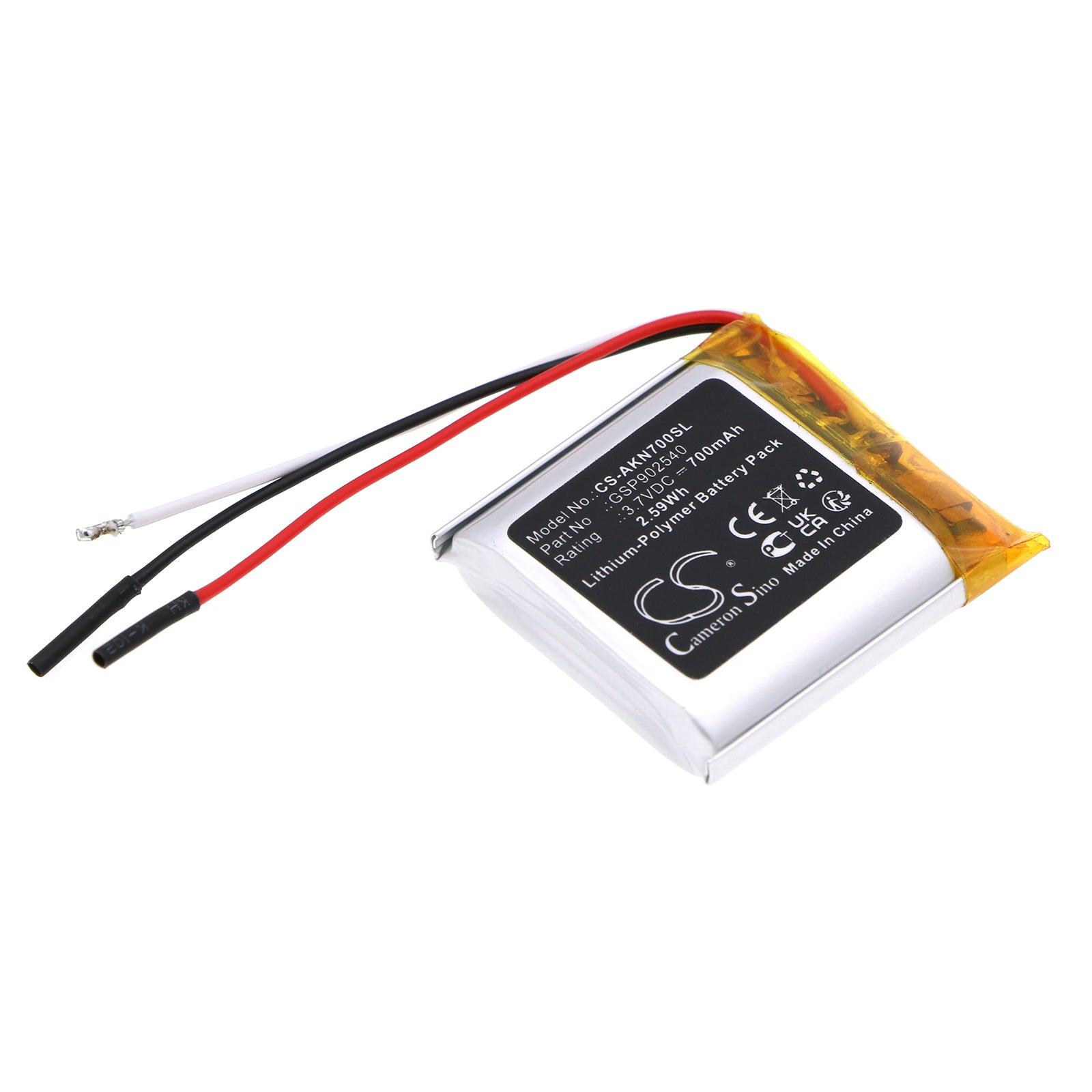 700mAh Replacement Battery for AKG N700NC Wireless Headphones & GSP902540 - 3.7V Li-Polymer, Headset Battery