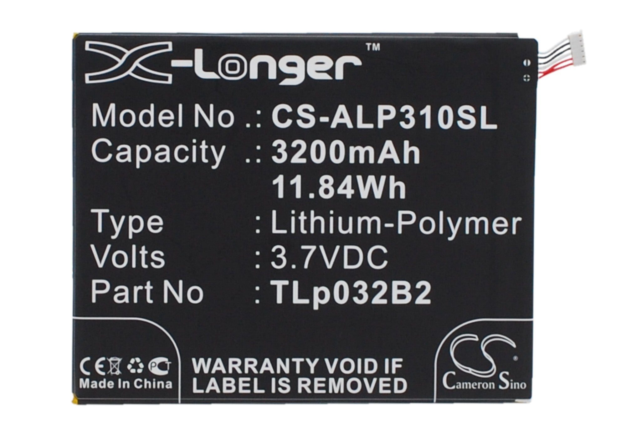 3200mAh Replacement Battery for Alcatel One Touch POP 7 & Pixi 8 Tablets (TLp032B2/BD/C2, 3.7V, 11.84Wh)