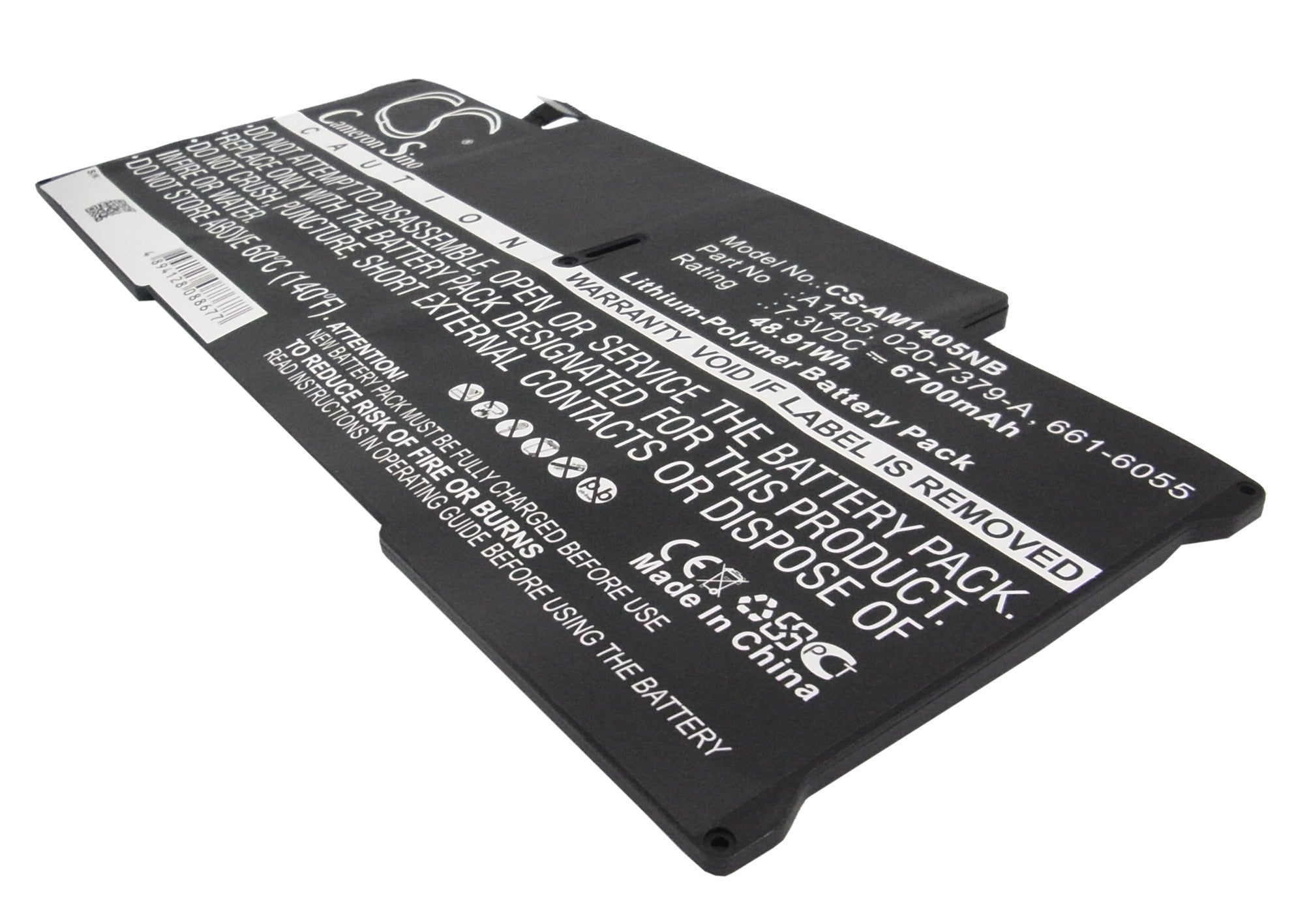6700mAh Laptop Battery for MacBook Air 13" A1369 A1466 (2010-2017) - 7.3V 48.91Wh Replacement
