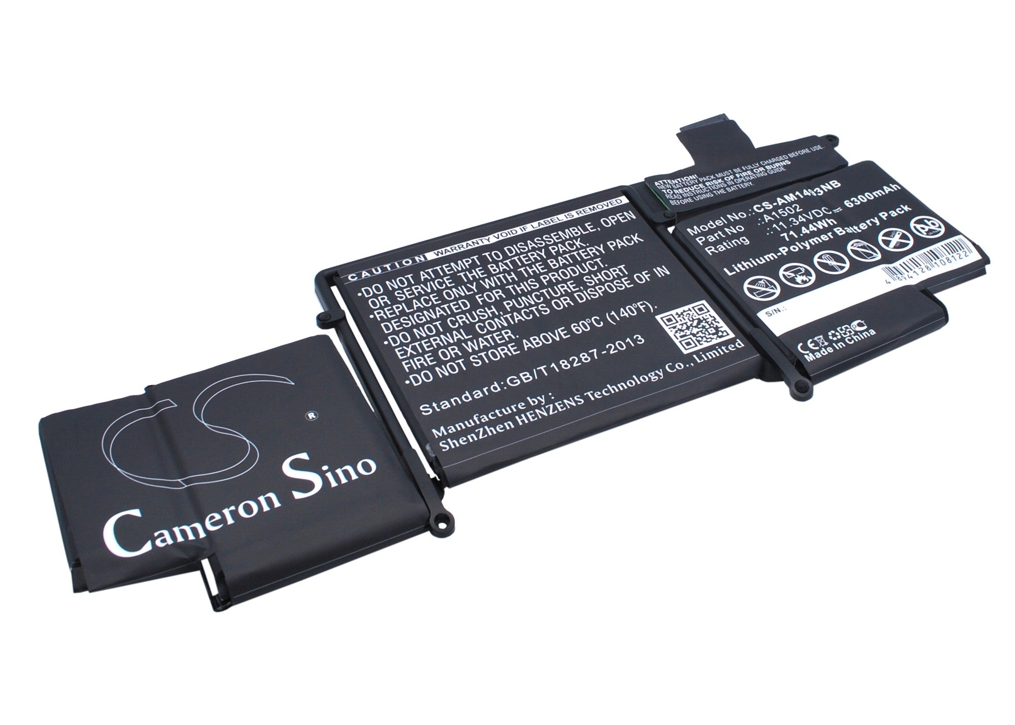 71.44Wh 6300mAh Replacement Battery for MacBook Pro 13" Retina A1502 (Late 2013-Mid 2014) - Li-Polymer Laptop Power