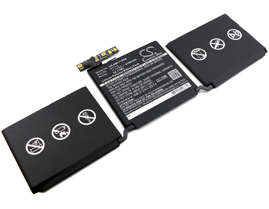 4700mAh Replacement Laptop Battery for MacBook Pro 13" (Late 2016, A1708) - 11.1V, 52.17Wh Li-Polymer, A1713