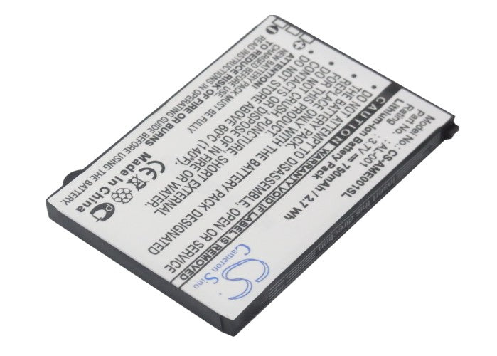 750mAh Li-ion Battery Replacement for AMOI AL-001 Smartphone 3.7V 2.78Wh (52.05x38.39x4.51mm)