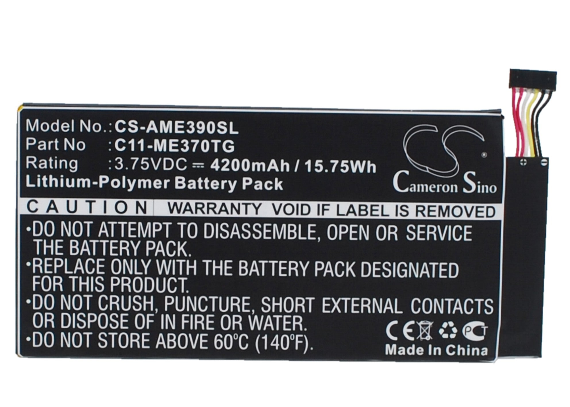 4200mAh Replacement Battery for Asus ME370TG Tablet - 3.75V, 15.75Wh Li-Polymer, C11-ME370TG