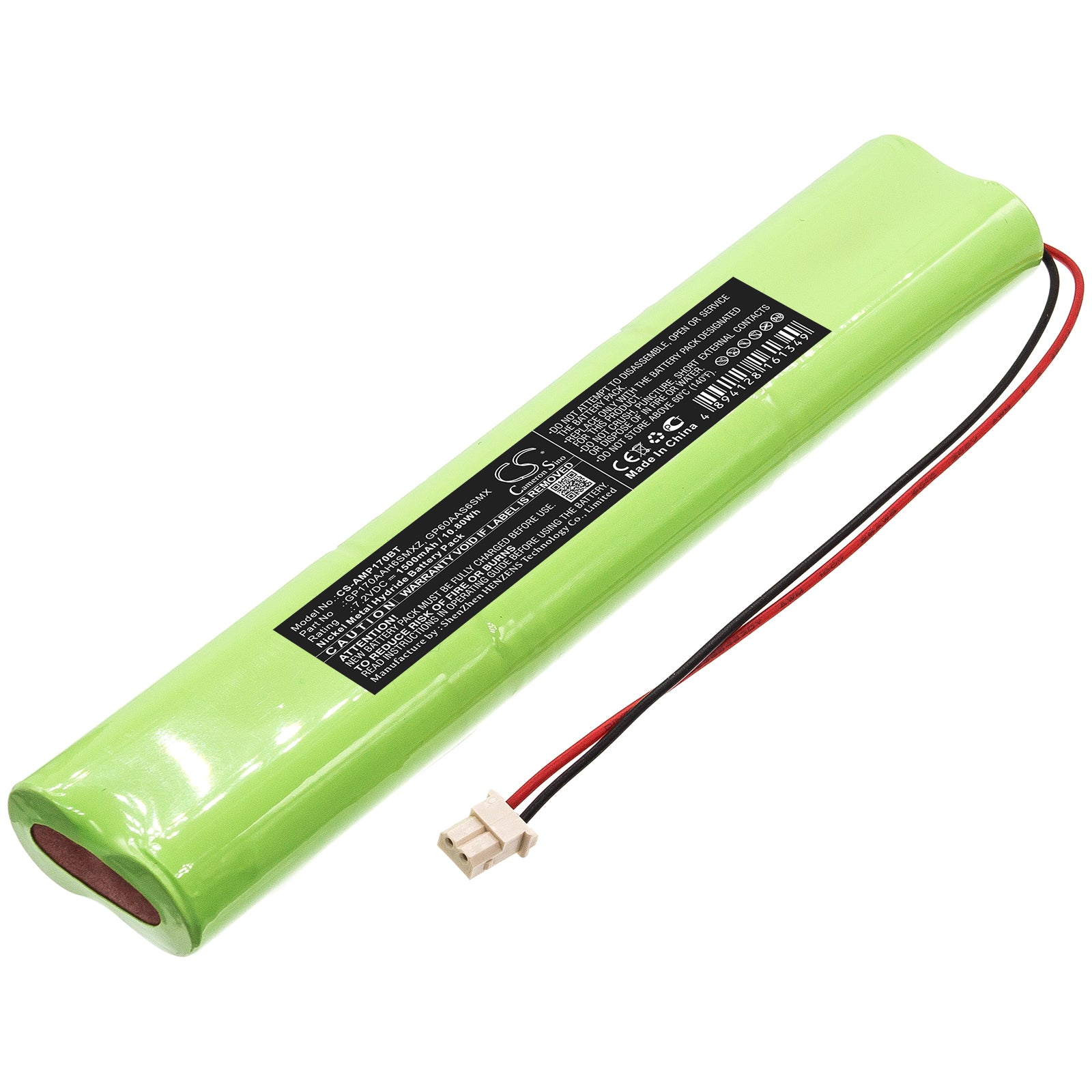 AEM ARDENT Alarm Panel Battery Replacement 1500mAh 7.2V Ni-MH, GP170AAH6SMXZ Compatible, Security System Backup