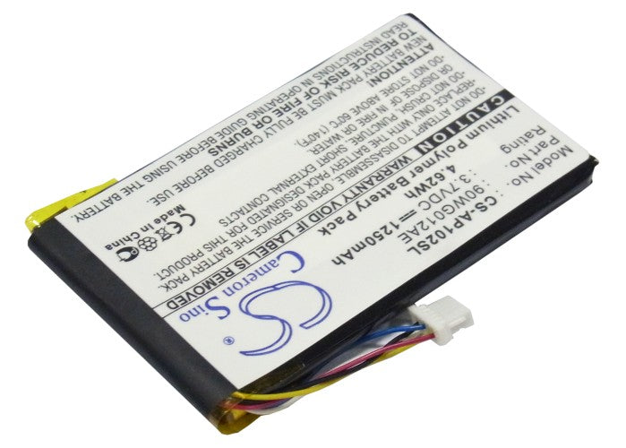 Asus S102 GPS Navigator Replacement Battery - 1250mAh 3.7V Li-Polymer - Multimedia Navigation