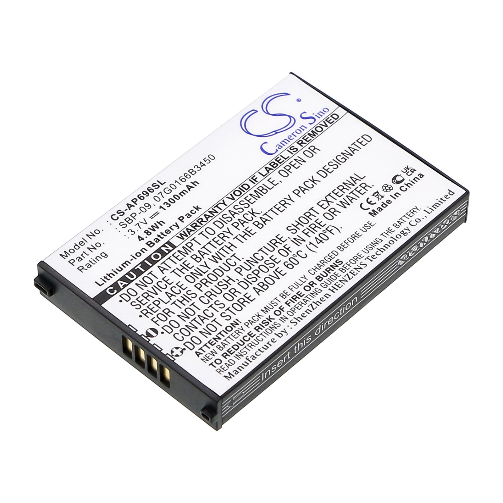 Asus MyPal A686 A696 A626 PDA Pocket PC Battery - 3.7V 1300mAh Li-ion Replacement - SBP-09, 07G0166B3450
