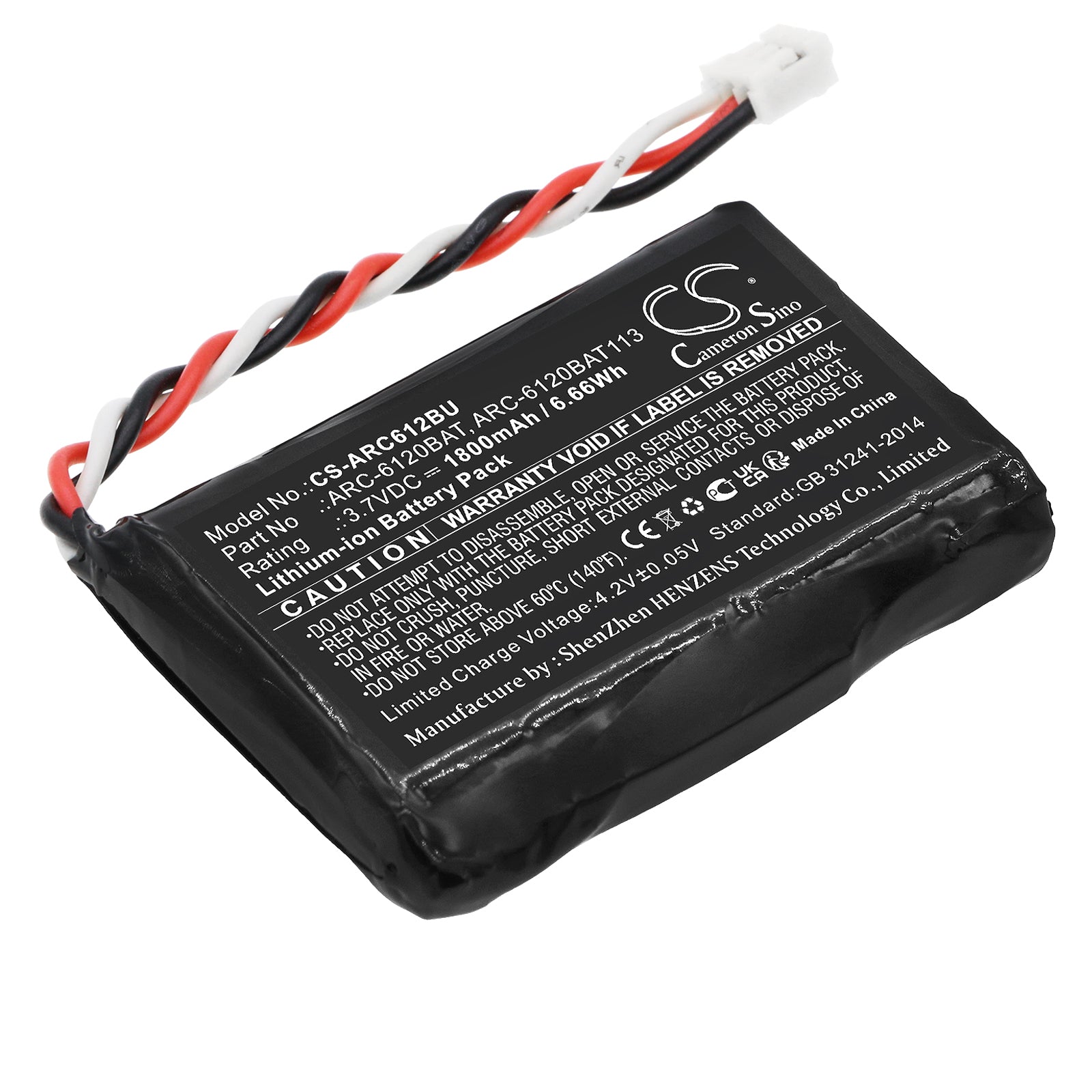 1800mAh 3.7V Li-ion Replacement Battery for Areca ARC RAID Controllers - ARC-11xx to ARC-92xx Series