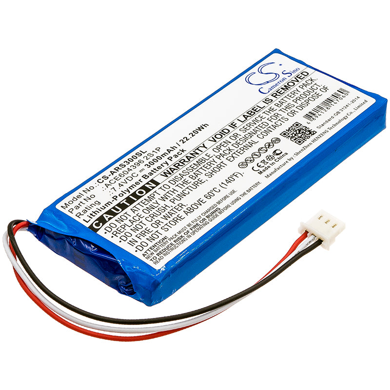Aaronia Spectran Analyzer Battery - 7.4V 3000mAh Li-Po Replacement for HF-Rev.3/V4 & NF, Survey Gear - 100.95x43.6x11.92mm