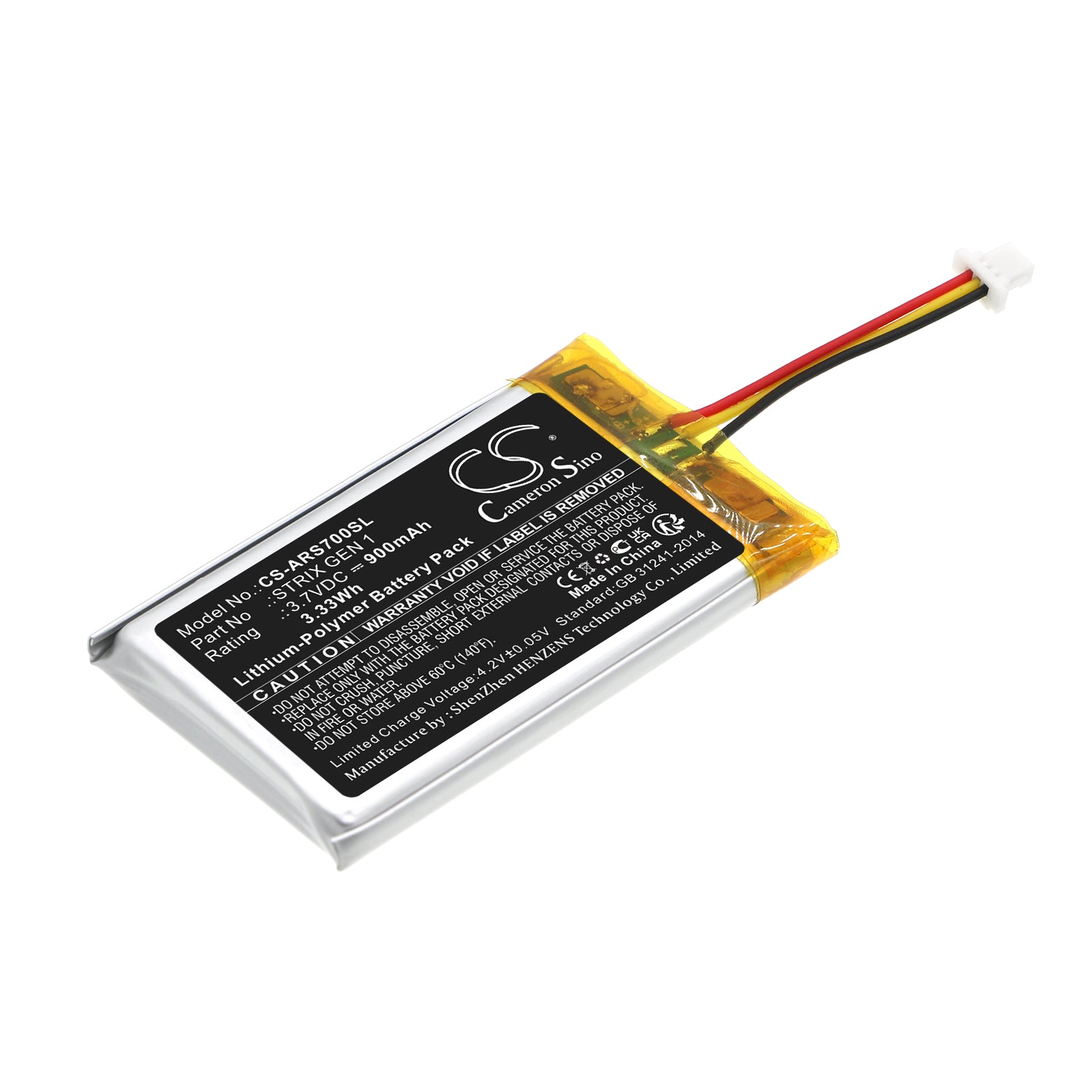 900mAh Replacement Battery for Asus ROG Strix Fusion 700 Gaming Headset - 3.7V Li-Polymer