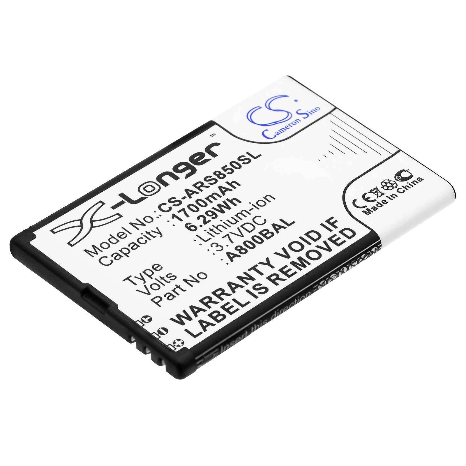 1700mAh Replacement Battery for Aligator A800, A850, A870, D920, MaxCom MM141 & Hyundai BL-6900 - 3.7V Li-ion