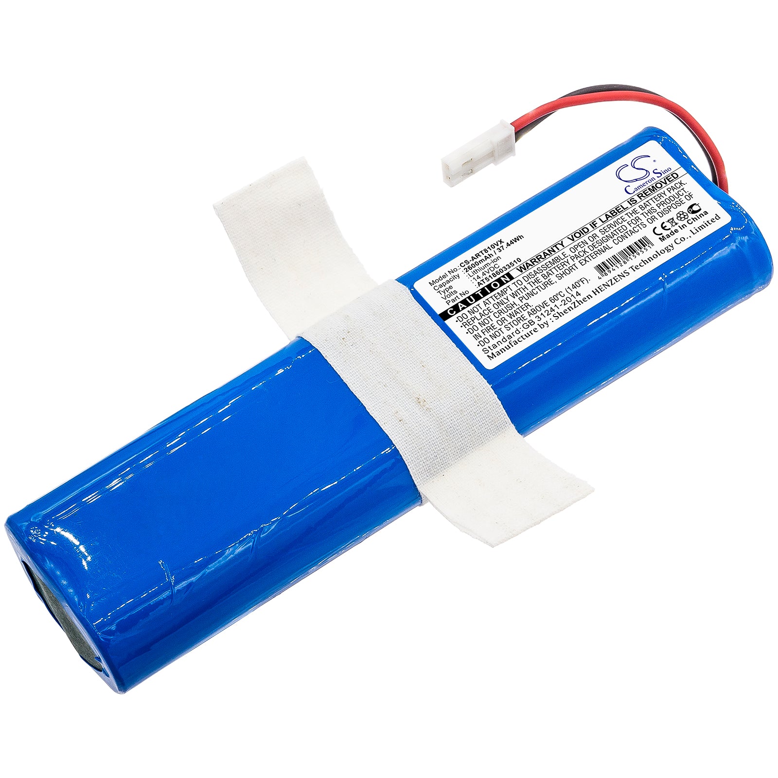 2600mAh Battery for Ariete Robotic Vacuums - Pure Clean PUCRC90 & Rotating 2713/2718, 14.4V 37.44Wh Li-ion