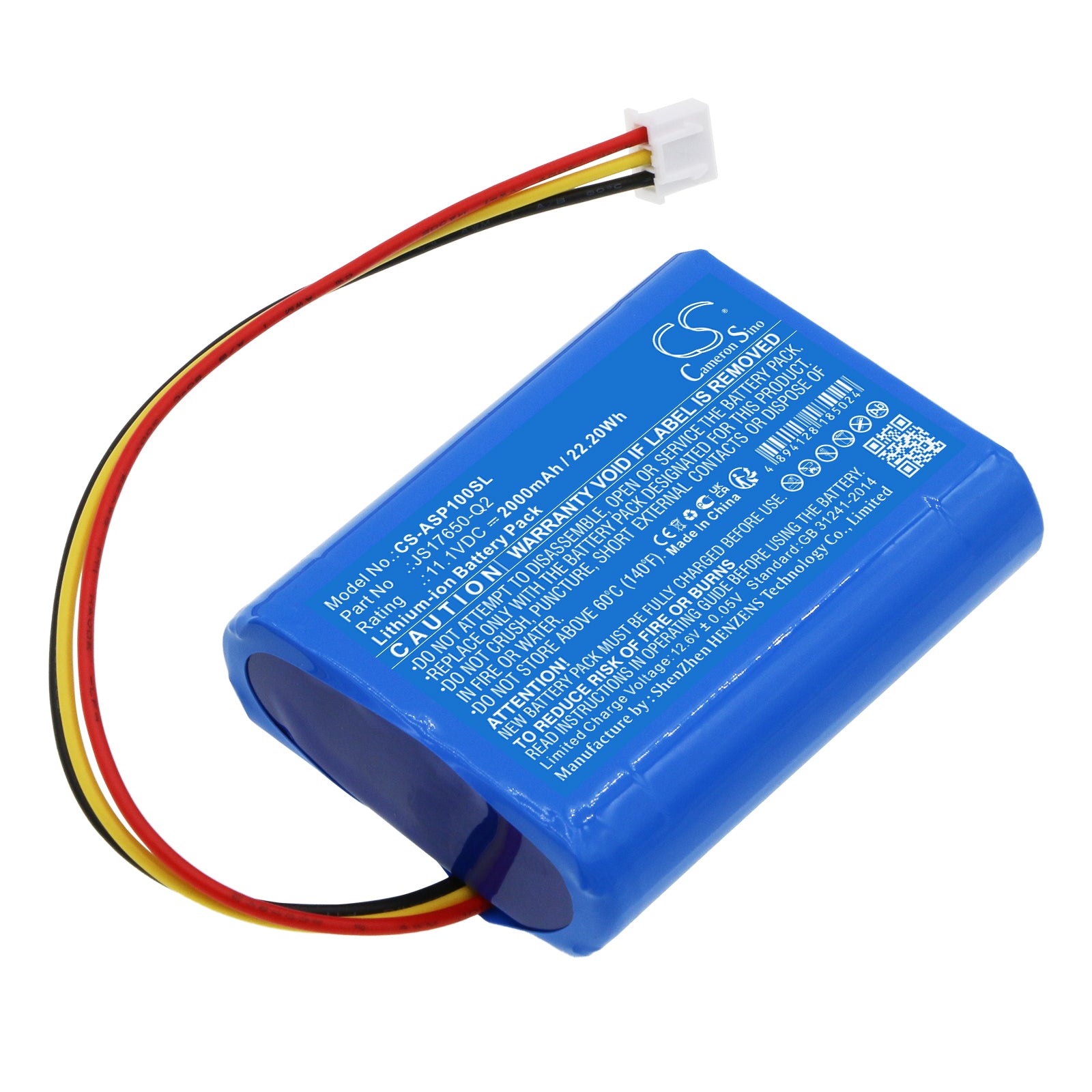AR Pasadena AWSBT10 Speaker Replacement Battery - 2000mAh 11.1V Li-ion (67x50x19.8mm) - Premium Grade