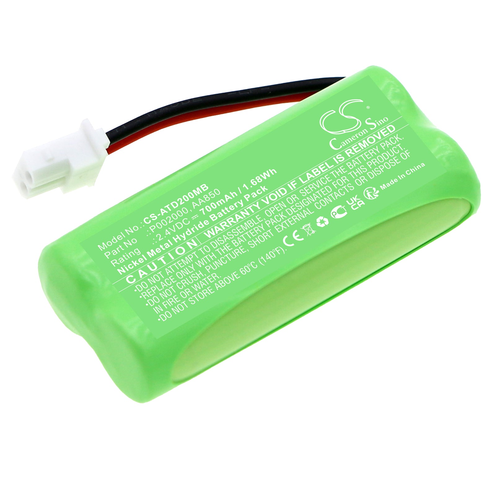 Alecto DBX-20 Baby Monitor Replacement Battery: 700mAh 2.4V Ni-MH, Fits P002000 & AA850 Models