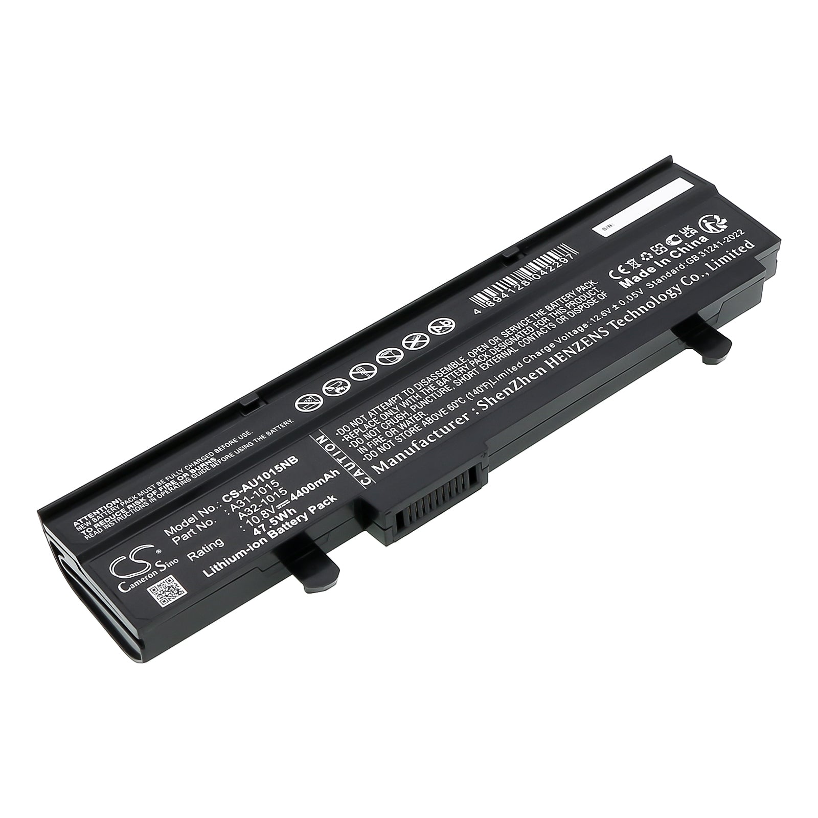 4400mAh Laptop Battery for Asus Eee PC 1015 Series, 10.8V Li-ion - A31-1015 Replacement