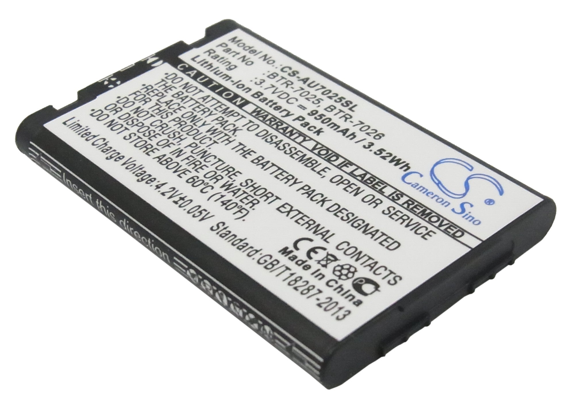 950mAh 3.7V Li-ion Replacement Battery for Audiovox CDM Series & UTStarcom CDM120SP Phones
