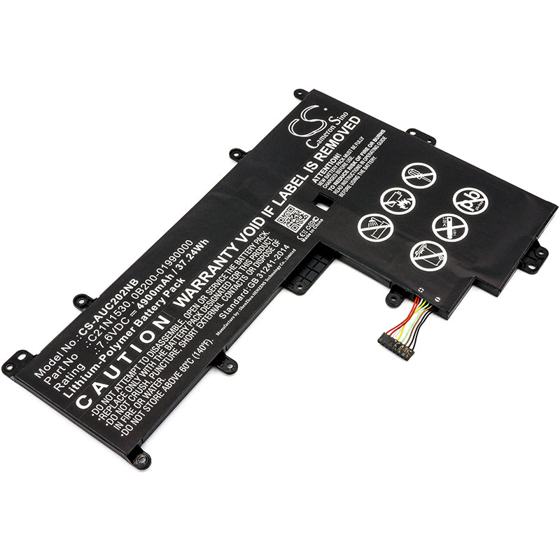 4900mAh Laptop Battery for Asus Chromebook C202 & VivoBook E201NA - 7.6V 37.24Wh Li-Polymer Replacement