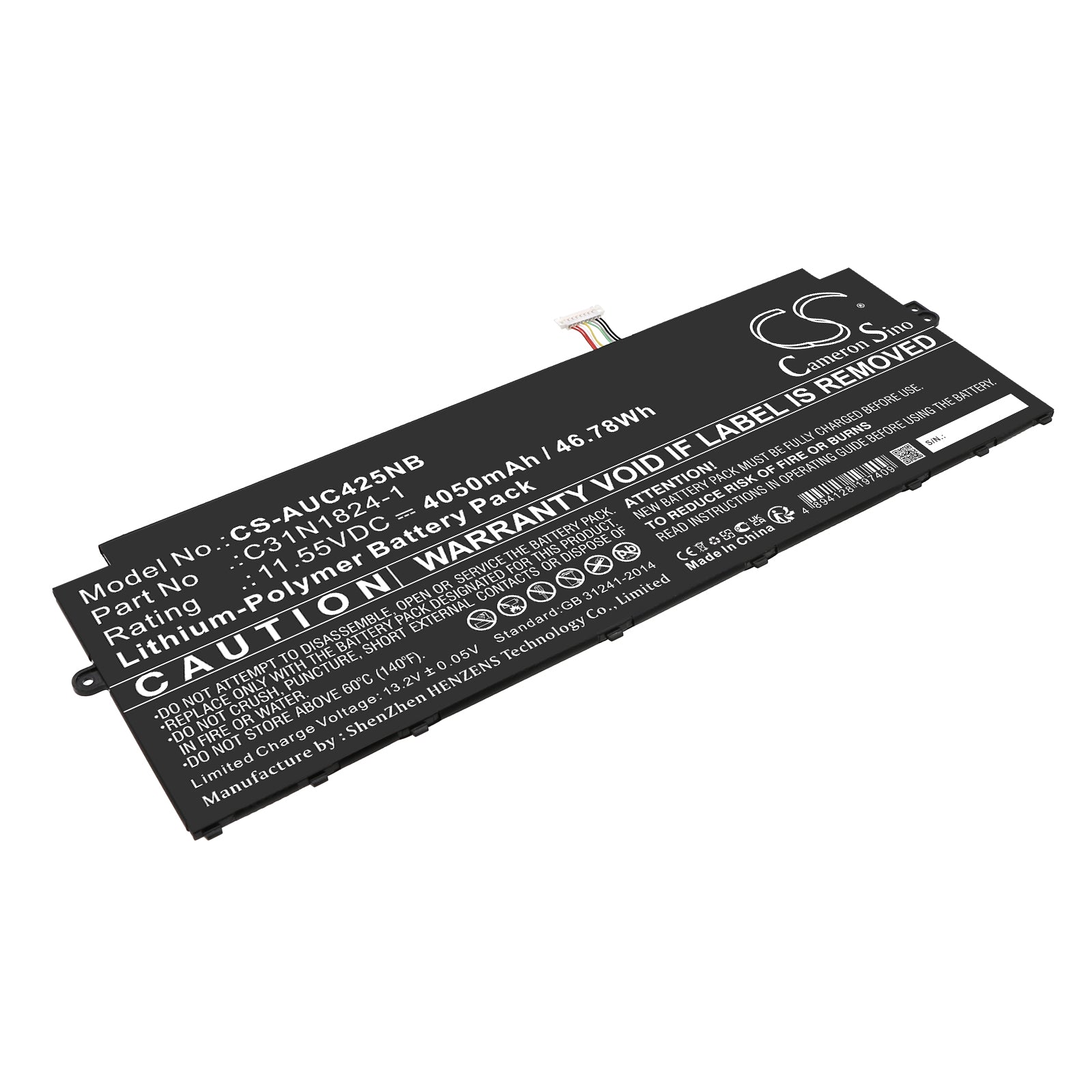 4050mAh Laptop Battery for Asus Chromebook C425TA C433TA Flip C433TA - C31N1824 11.55V Replacement
