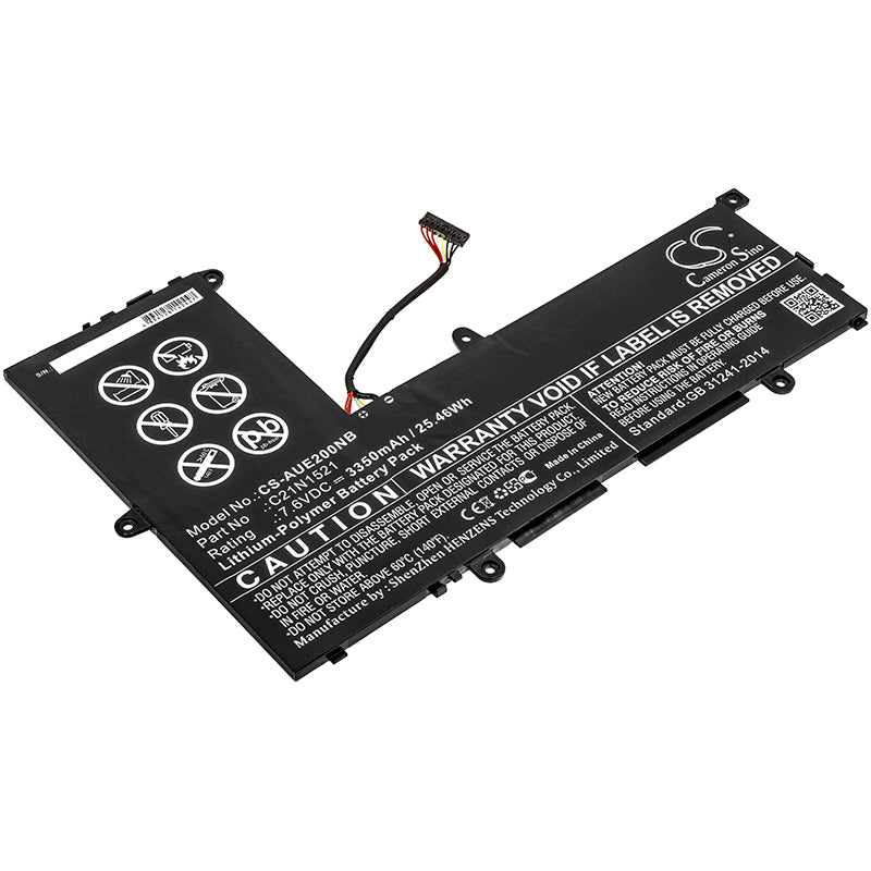 25.46Wh 7.6V Battery for Asus VivoBook E200HA, X206HA, L200HA Series - C21N1521 Laptop Replacement