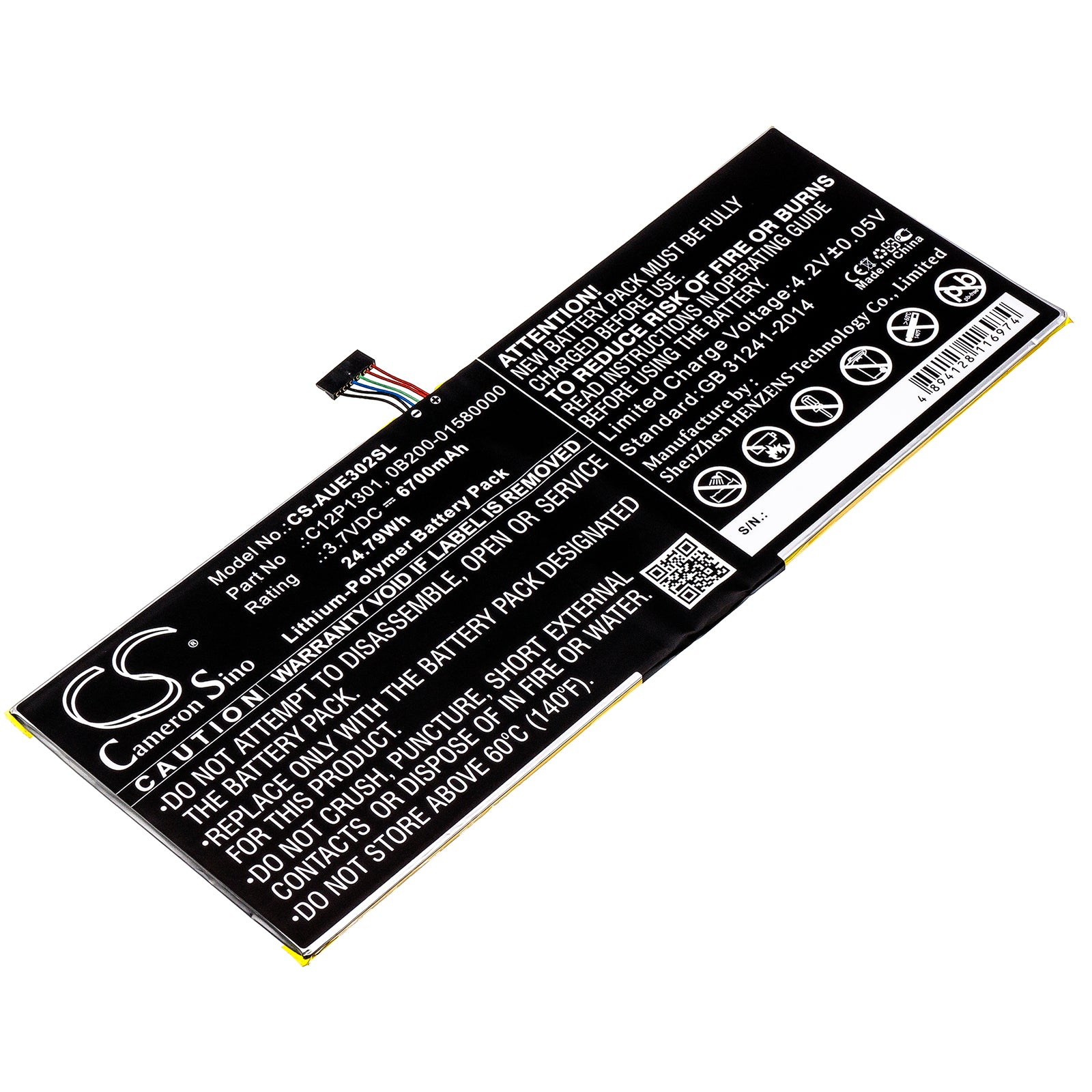 6700mAh Asus Memo Pad FHD 10 K00A, Zenpad Z300, TF303K Tablet Battery - 3.7V Li-Polymer Replacement