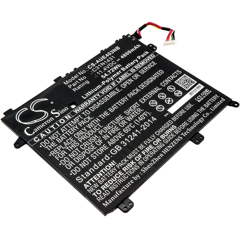 4800mAh/54.72Wh Li-Polymer Battery for Asus EeeBook E403SA, VivoBook E403NA Series - 11.4V Laptop Replacement