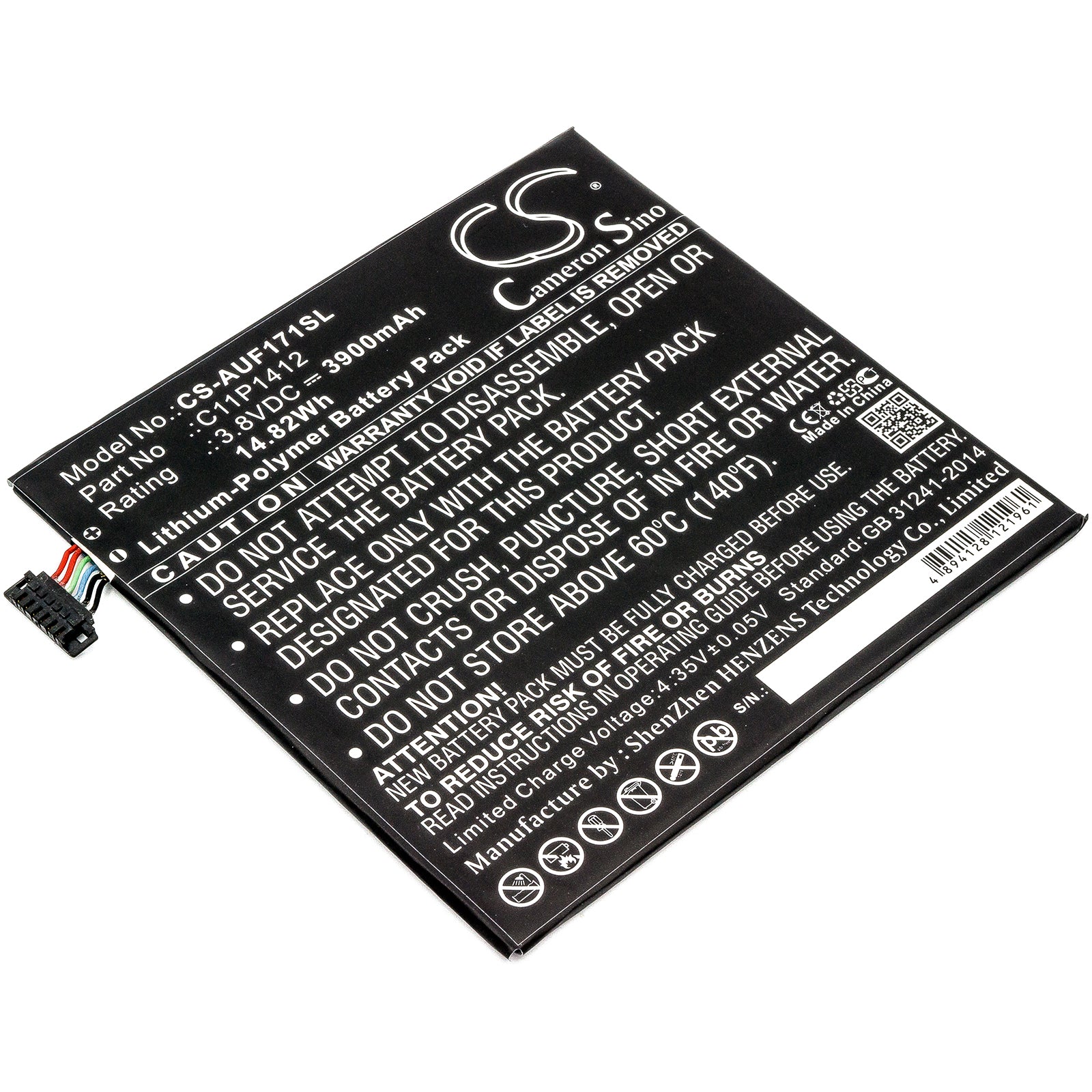 3900mAh Replacement Battery for Asus Fonepad 7/MeMO Pad 7 - FE171MG, FE175CG, ME171C, C11P1412 - Tablet Battery