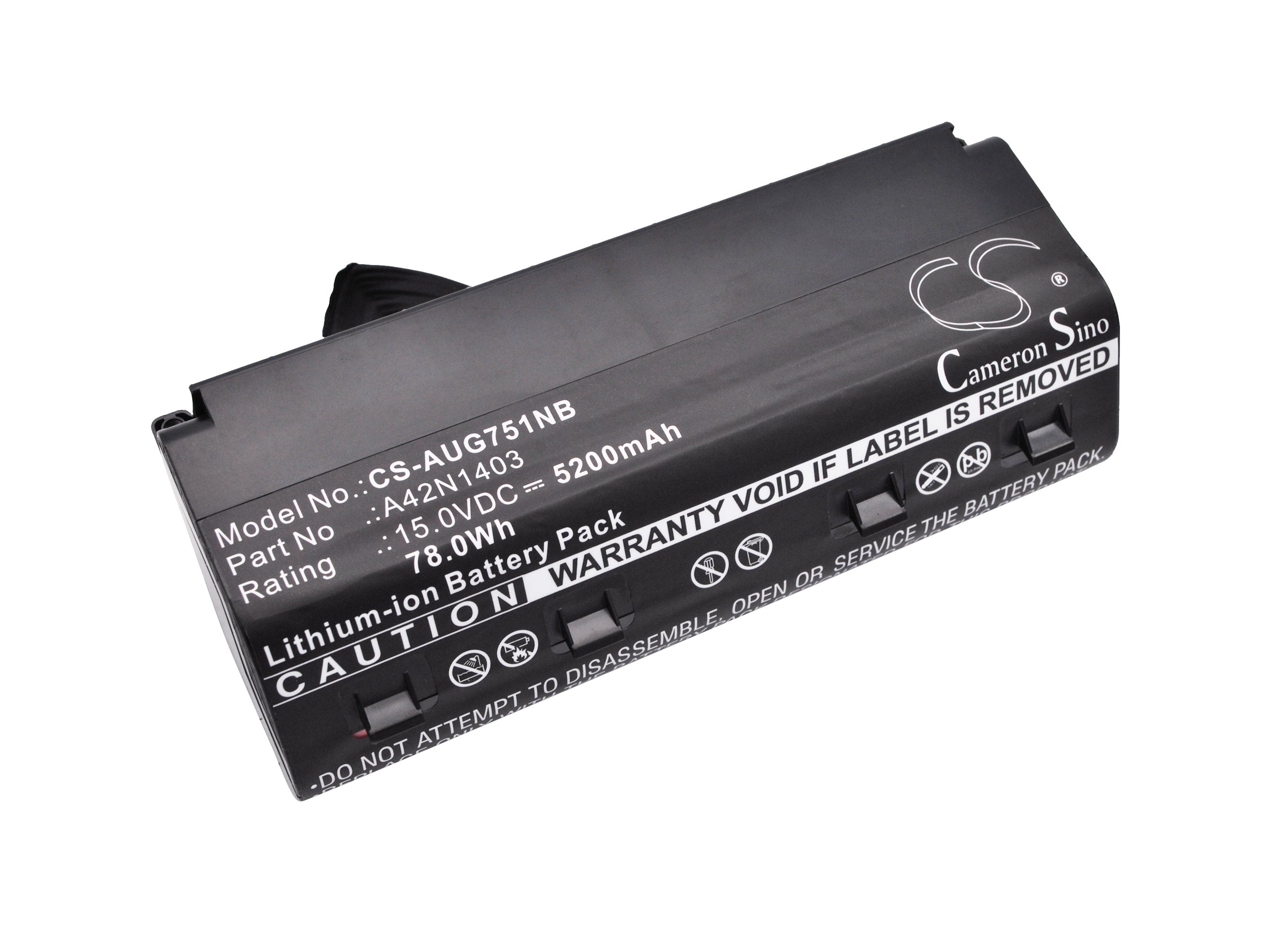 78Wh 5200mAh Laptop Battery for Asus ROG G751J, G751JM, GFX71JY Series - 15V Li-ion Replacement