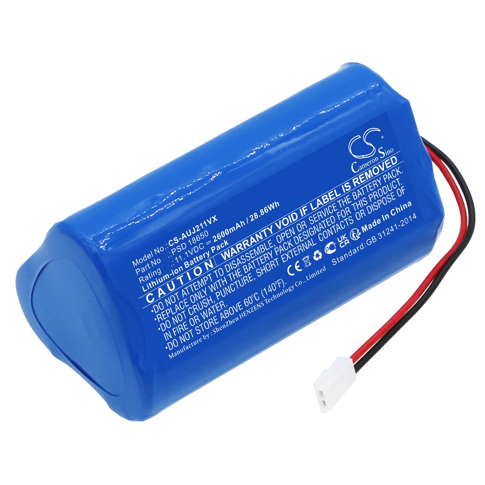 Aquajack 211 & PSD 18650 Pool Cleaner Battery: 11.1V 28.86Wh Li-ion Replacement Pack, 69.6x35mm