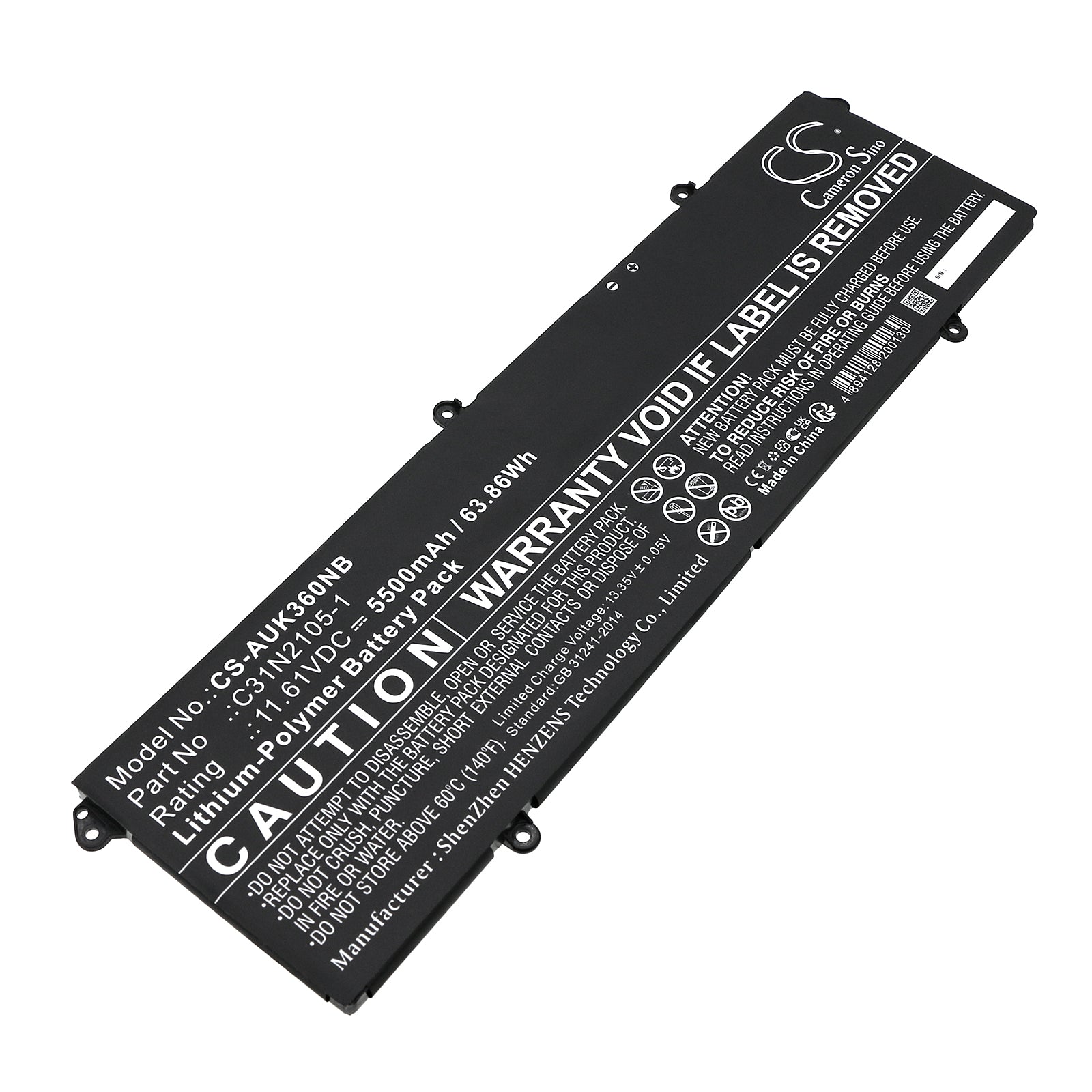 63.86Wh 5500mAh Li-Polymer Battery - Asus K3605VU, K5504VN, K6502VJ, VivoBook 16X Replacement Battery