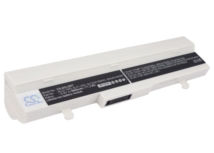 6600mAh 10.8V Laptop Battery - Asus Eee PC 1005HA Series Replacement - AL32-1005 Compatible - Extended Life