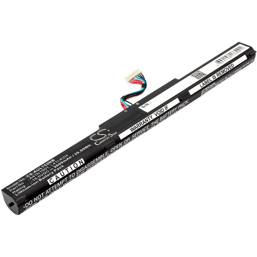 2600mAh Replacement Battery for Asus GL752, N552, N752 Series Laptops - 15.0V 39Wh Li-ion
