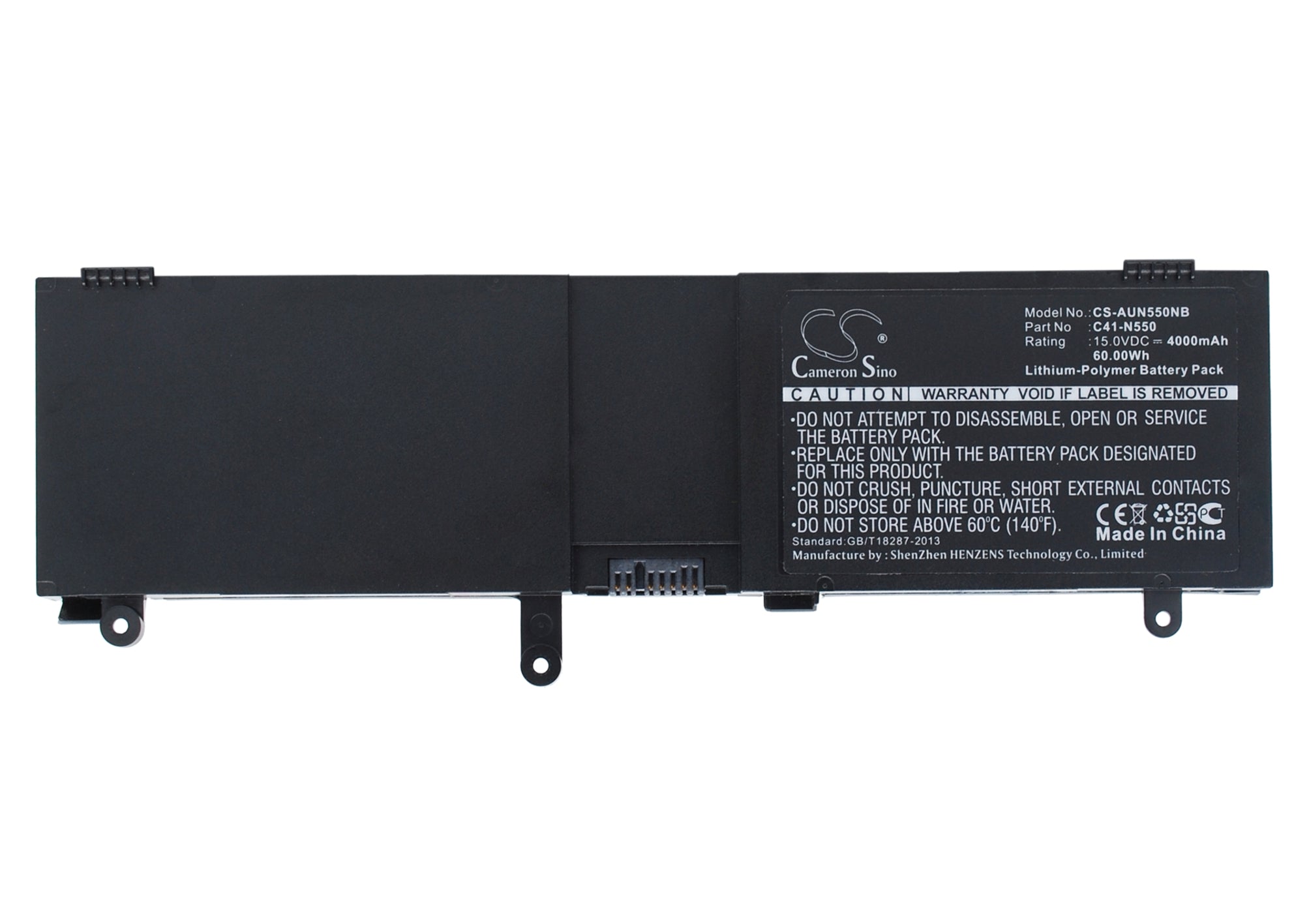 60Wh 4000mAh Laptop Battery for Asus N550 N550J Q550LF G550JK Series - C41-N550 15V Li-Polymer