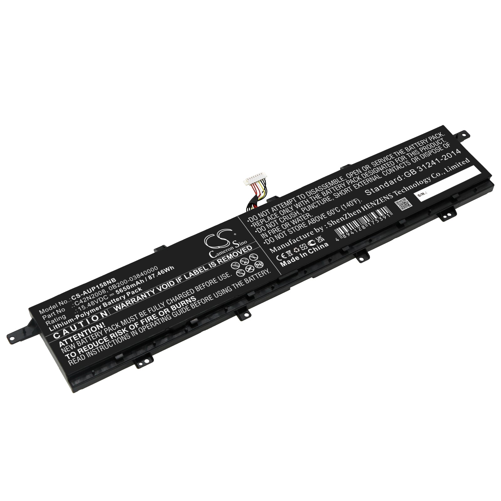 87.46Wh 5650mAh Replacement Laptop Battery for Asus ZenBook Pro Duo 15 OLED UX582LR - C42N2008 Series