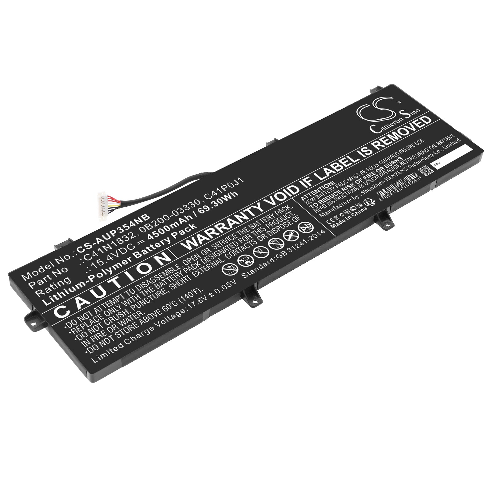 69.3Wh Laptop Battery for Asus Pro P3540FA & P574FB Series - 15.4V 4500mAh Li-Polymer Replacement