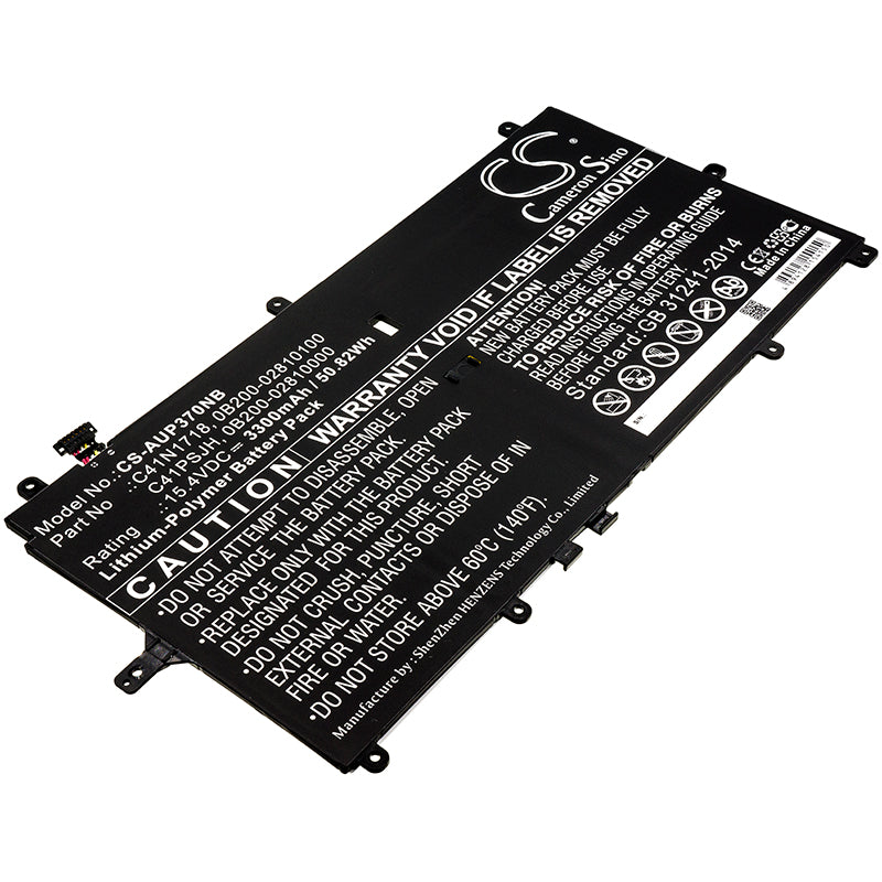 50.82Wh 3300mAh Replacement Battery for Asus NovaGo TP370QL Series Laptops - C41N1718, 15.4V Li-Polymer