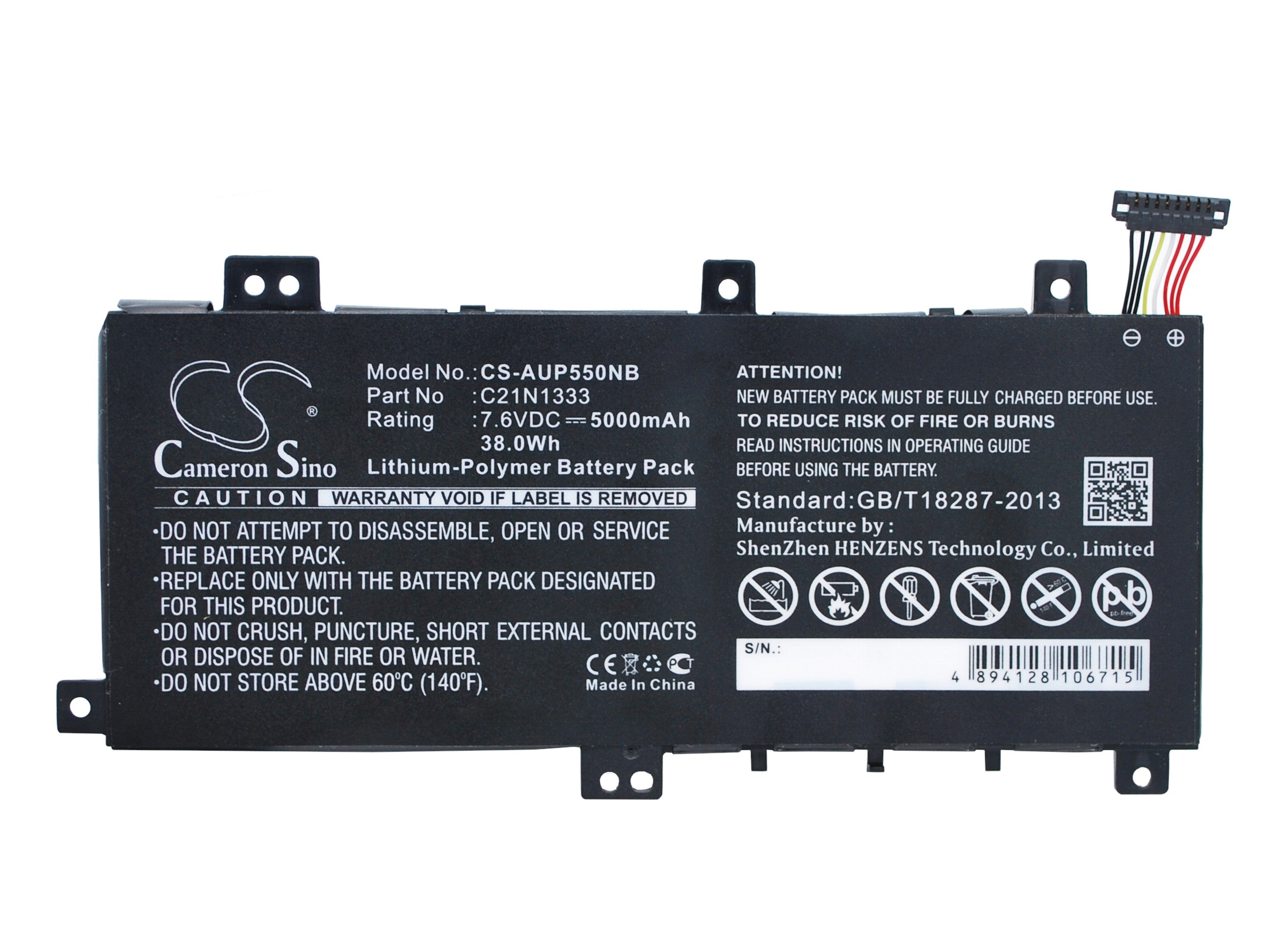 7.6V 38Wh Battery for Asus Transformer Flip TP550LA TP550LD Laptop - C21N1333 Replacement - 5000mAh