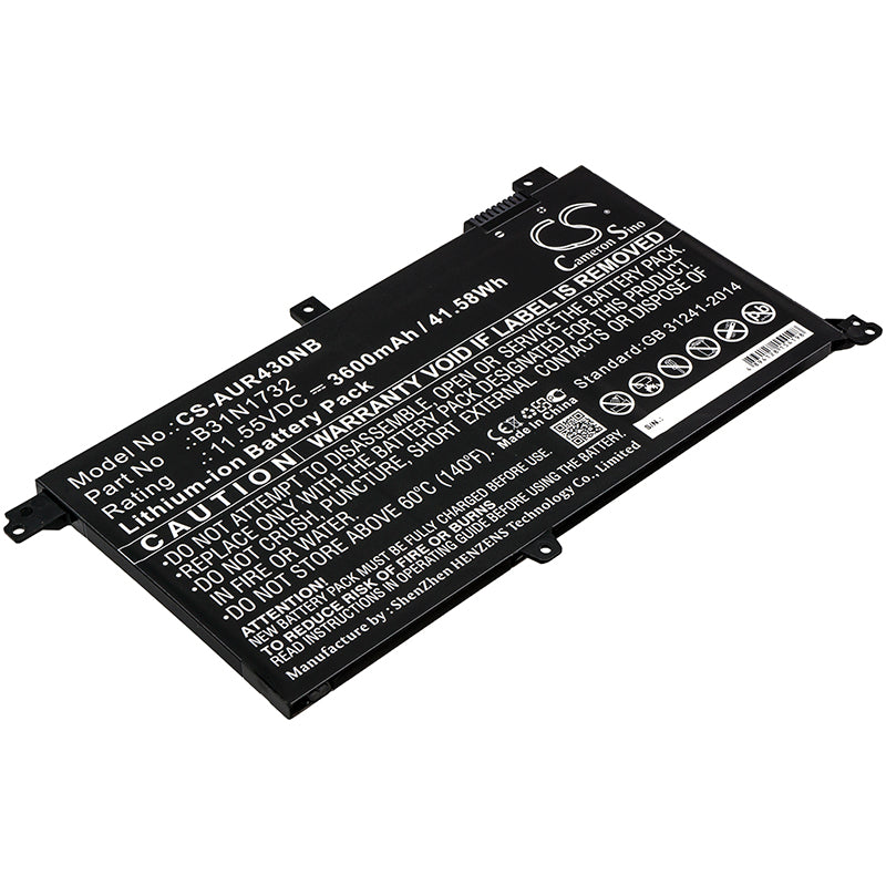 41.58Wh Laptop Battery for Asus S430UF K430UF V430FA X430FN Series - 11.55V 3600mAh Li-ion