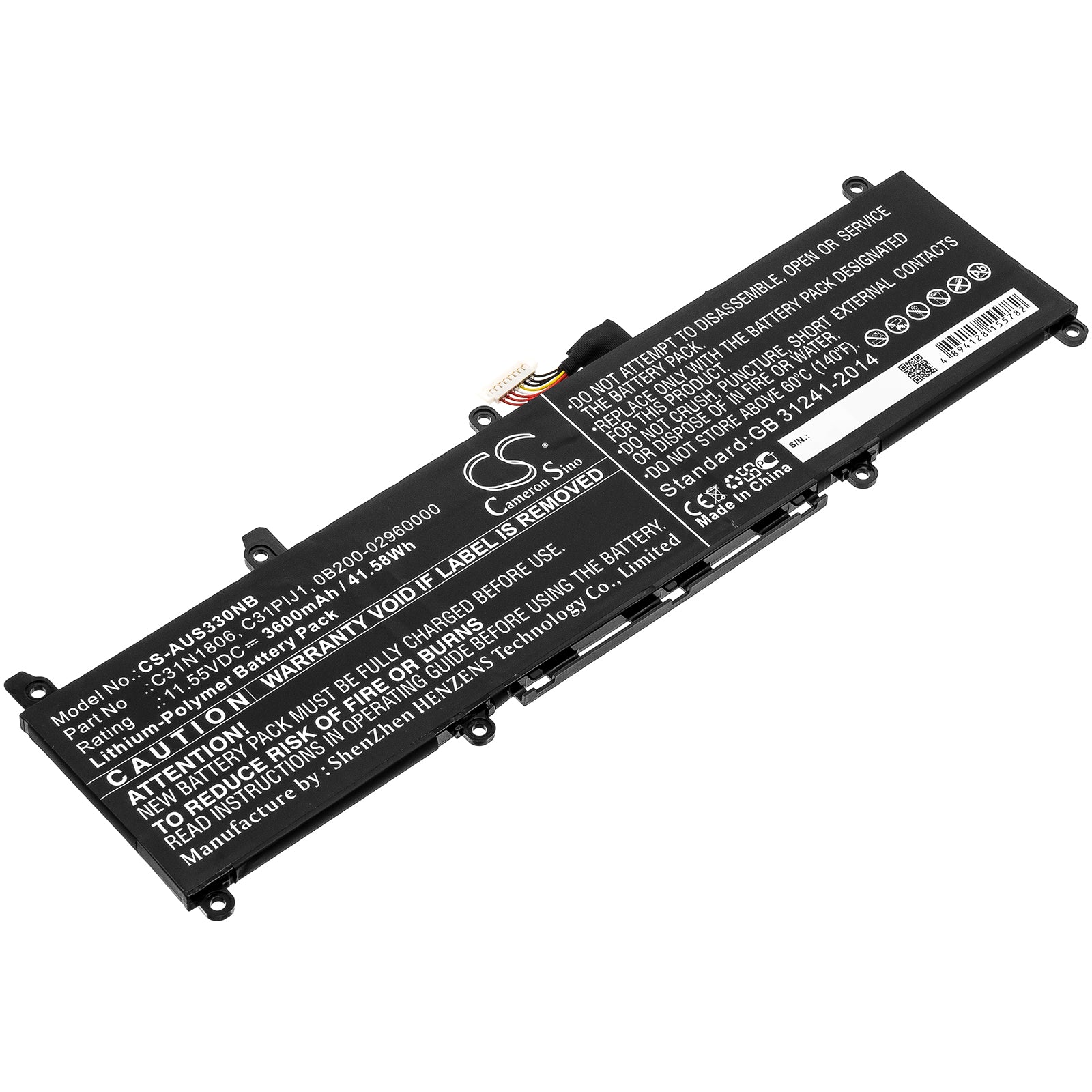 41.58Wh Asus VivoBook S13 S330 X330 ADOL13 Laptop Battery - 11.55V 3600mAh Li-Polymer - Replacement