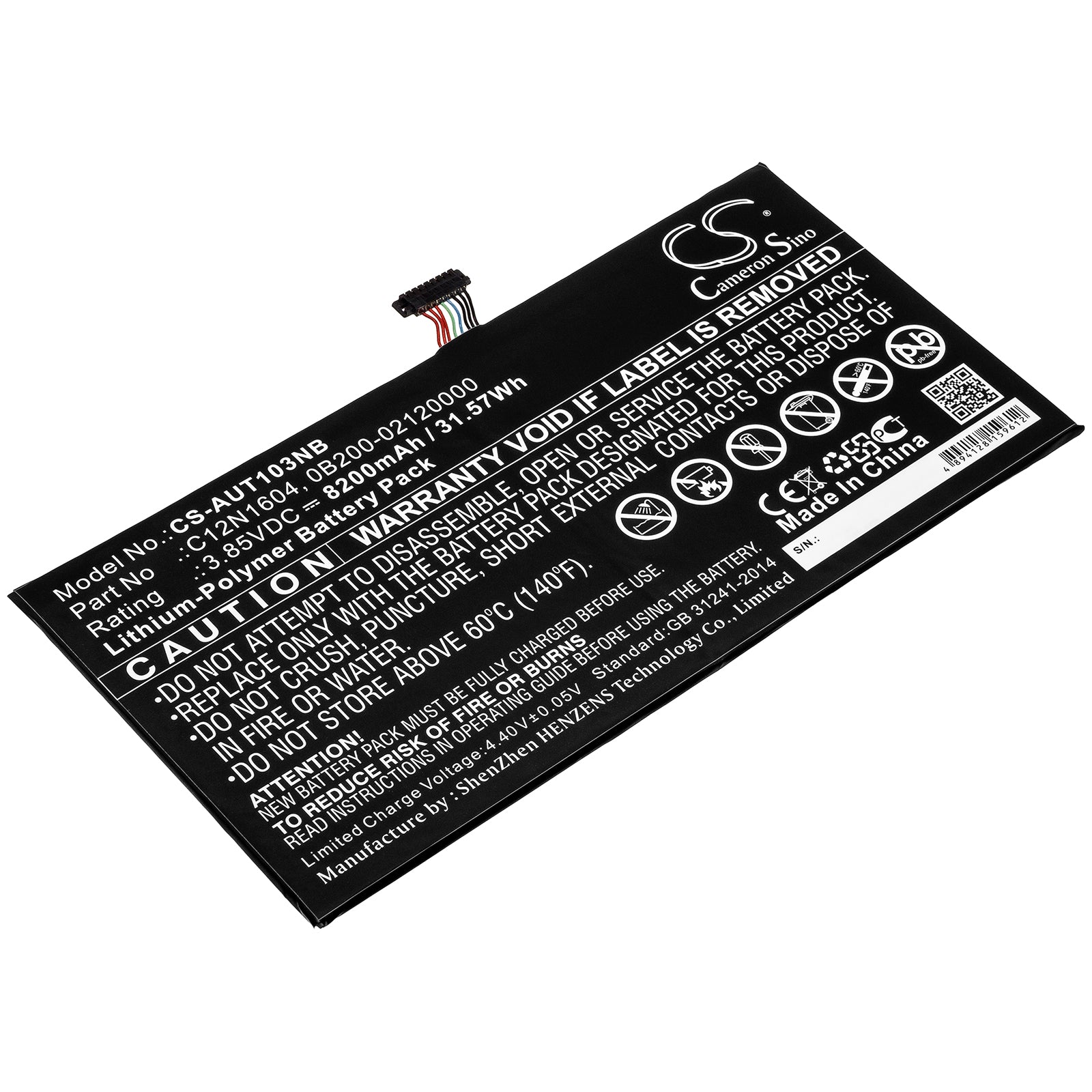 8200mAh Replacement Battery for Asus Transformer Mini T101HA & T103HA - 3.85V 31.57Wh Laptop Power