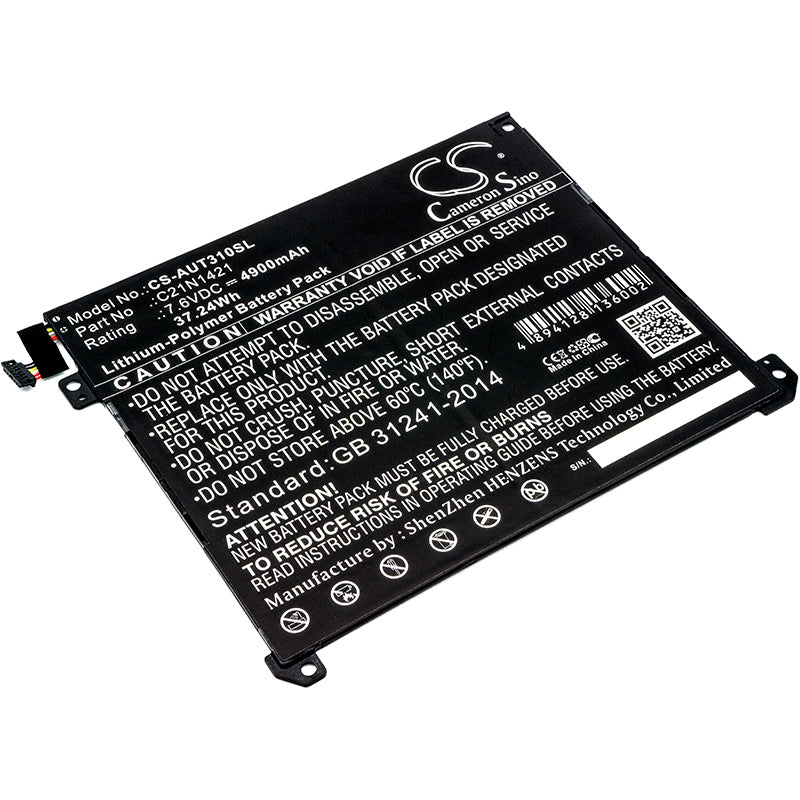 4900mAh Replacement Battery for Asus Transformer Book T300Chi Tablet - 7.6V 37.24Wh Li-Polymer - C21N1421