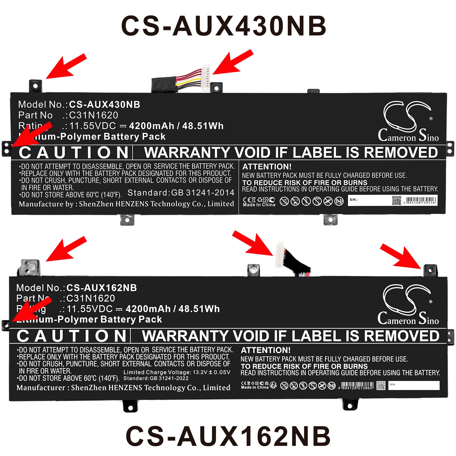 4200mAh Replacement Laptop Battery for Asus ZenBook & ExpertBook - 11.55V, 48.51Wh
